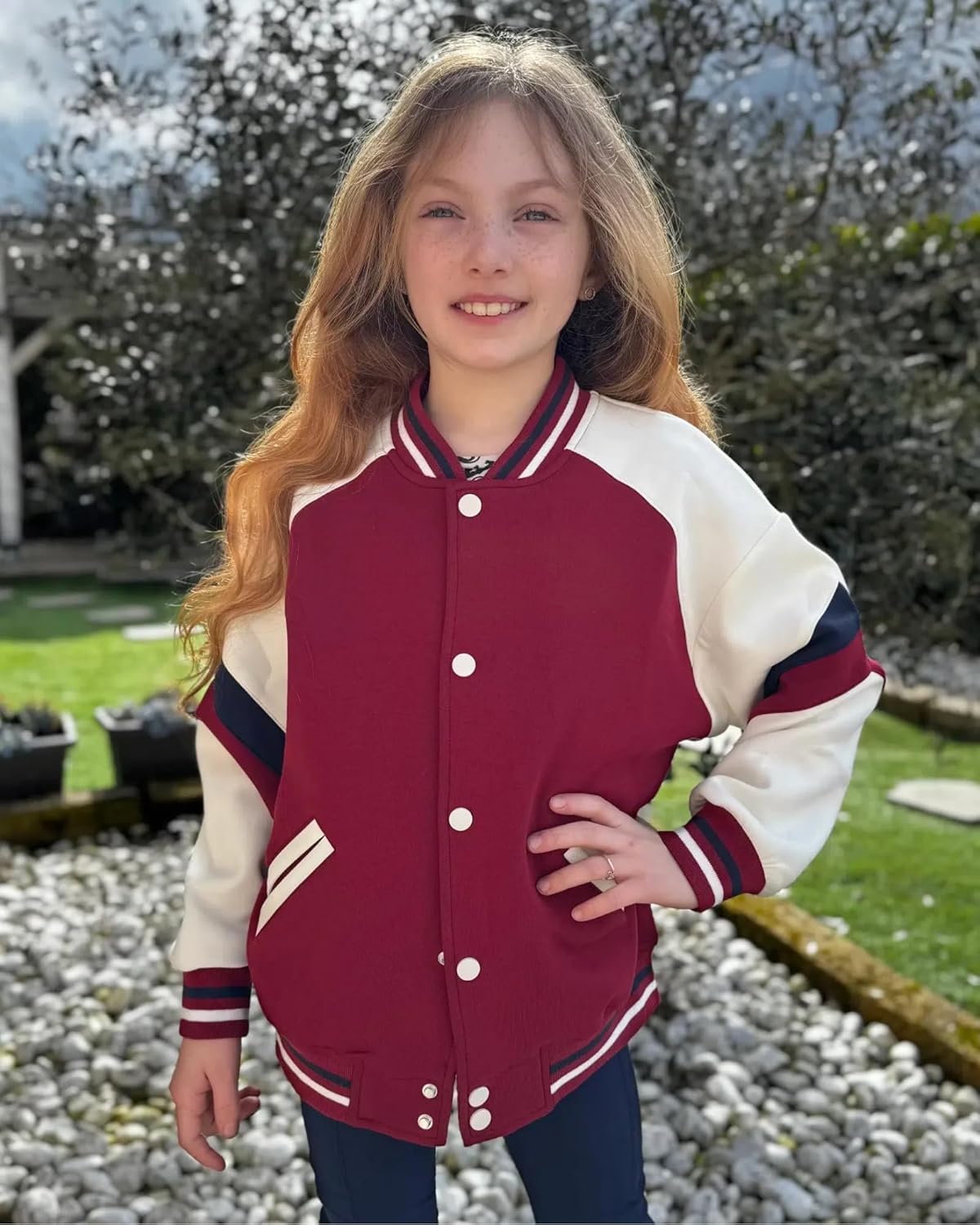 Rolanko Kids' Jackets Casual Red Jacket with Pockets, Size 10-11 Years Size NEW