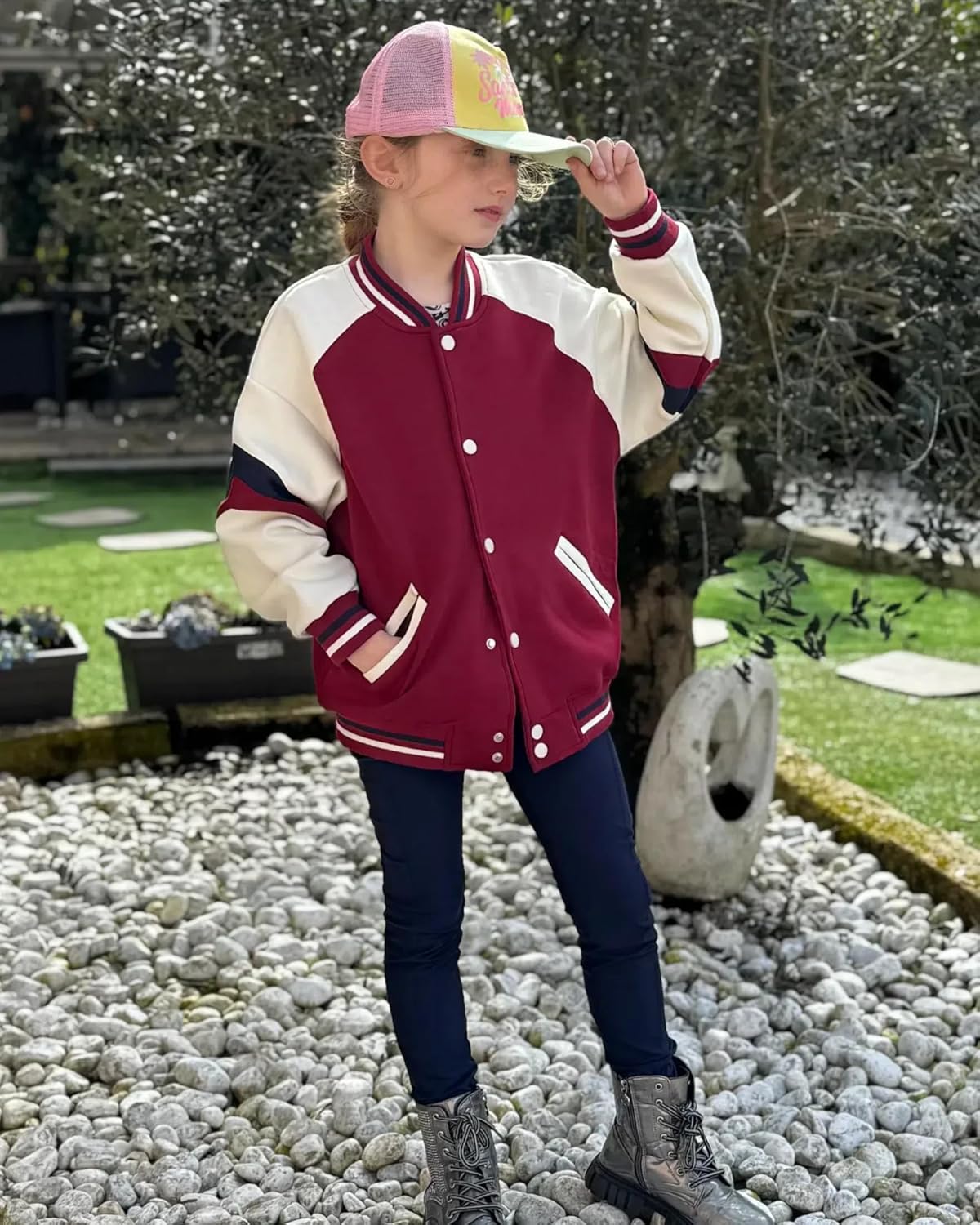 Rolanko Kids' Jackets Casual Red Jacket with Pockets, Size 10-11 Years Size NEW