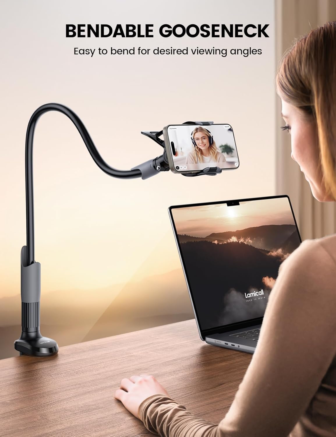 Lamicall Flexible Gooseneck Phone Holder Adjustable Bedstand Desk Mount NEW