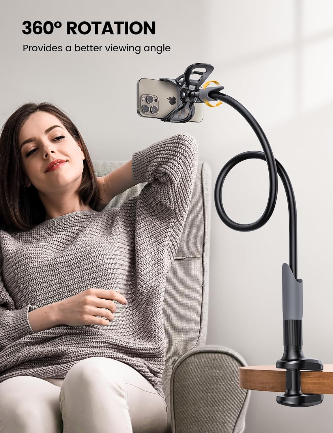 Lamicall Flexible Gooseneck Phone Holder Adjustable Bedstand Desk Mount NEW