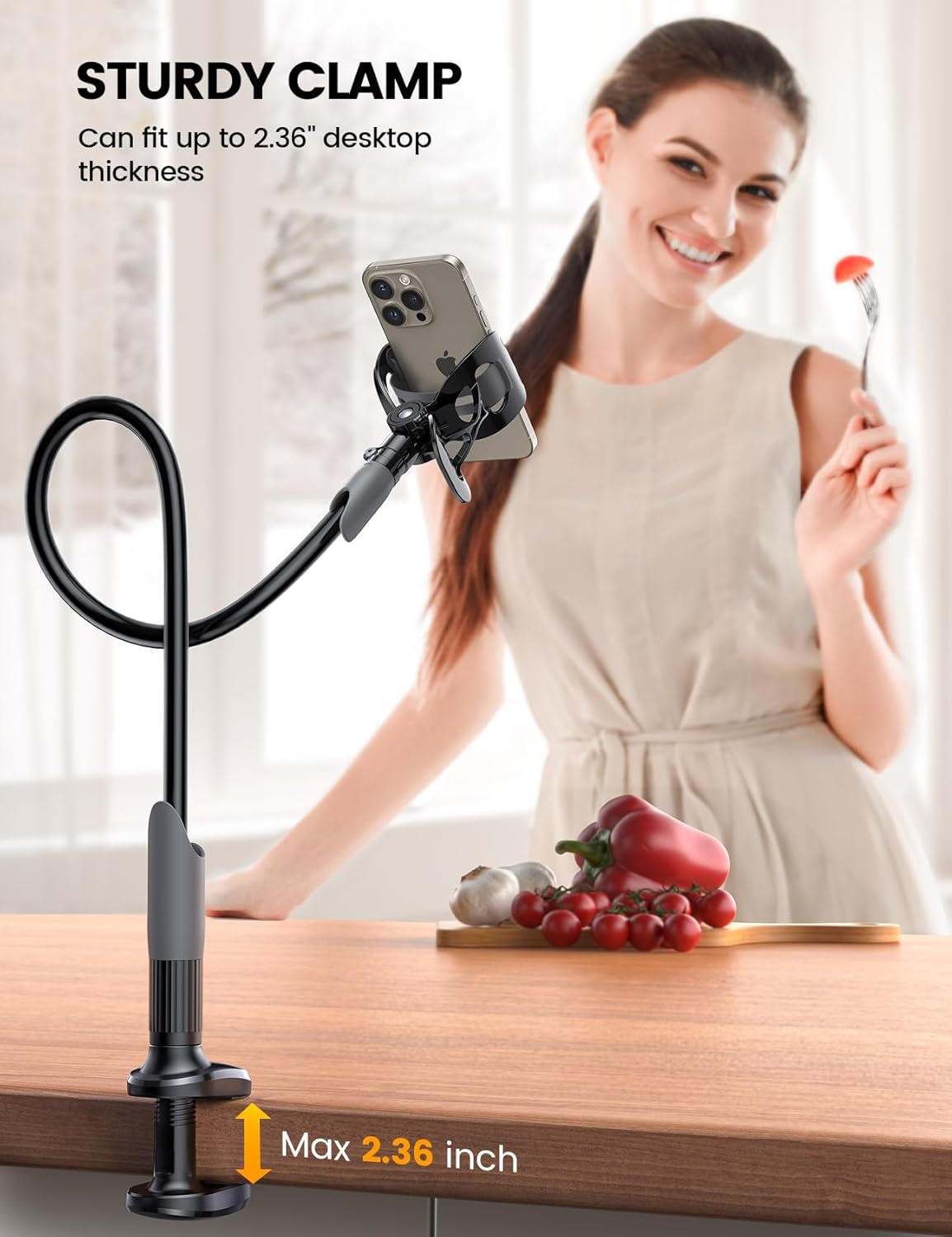 Lamicall Flexible Gooseneck Phone Holder Adjustable Bedstand Desk Mount NEW