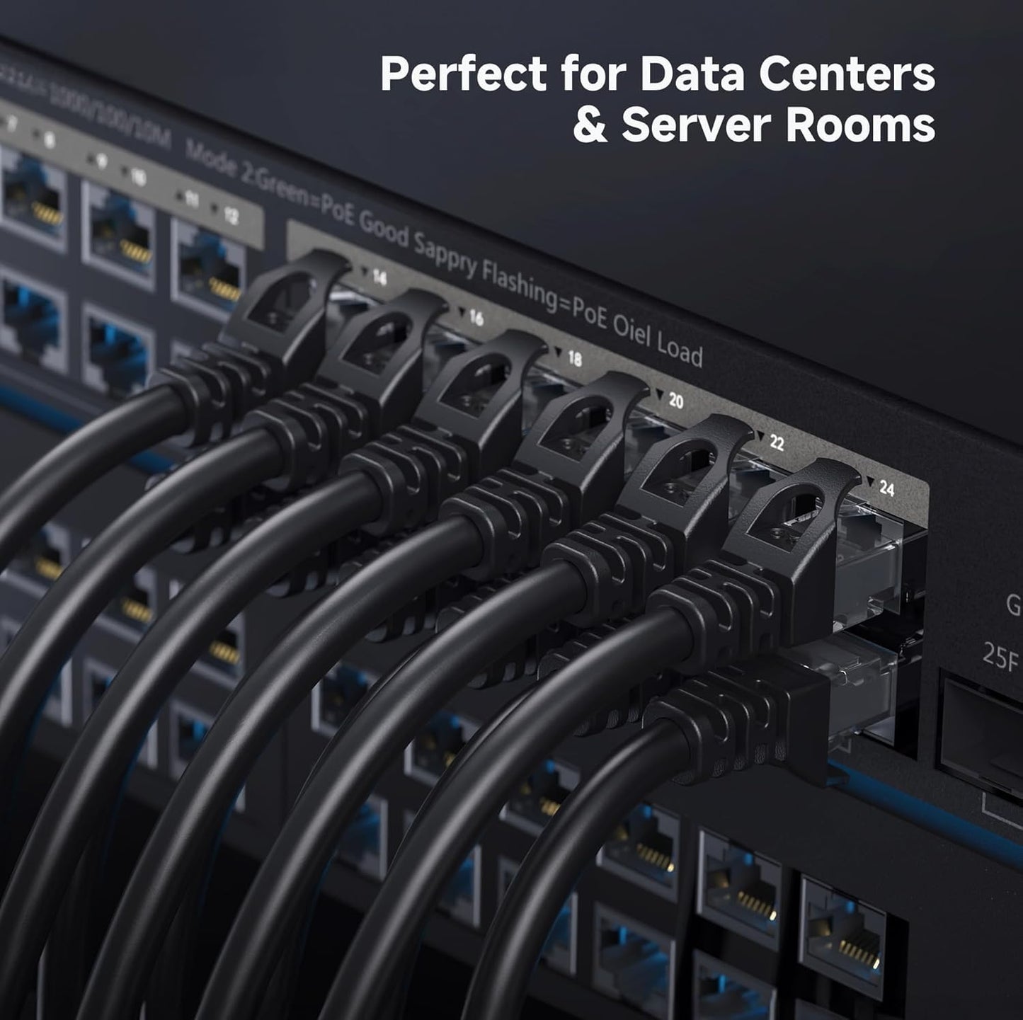 Cable Matters 10Gbps Snagless Cat 6 Ethernet Cable, 6m, Black - High-Speed DEMO