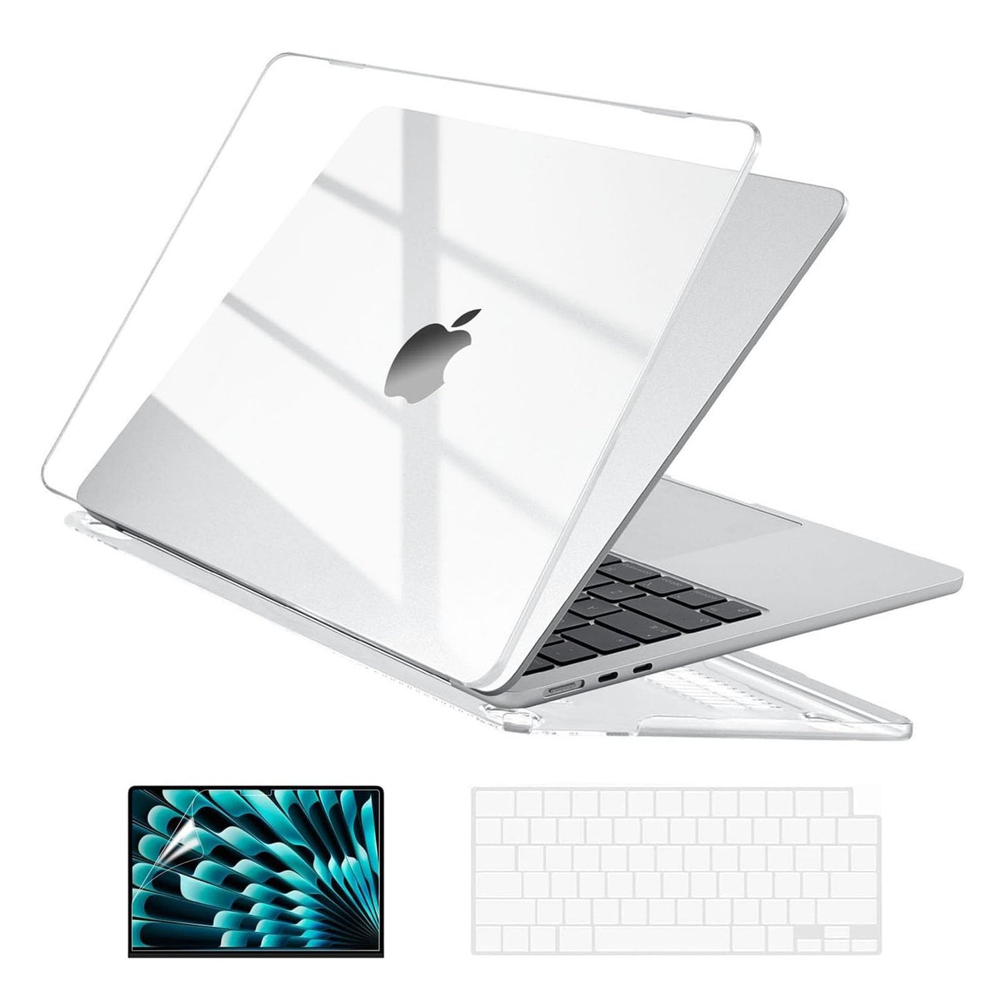 EooCoo Crystal Clear Hard Case Shell for Macbook Air 15 Inch Laptop Size NEW