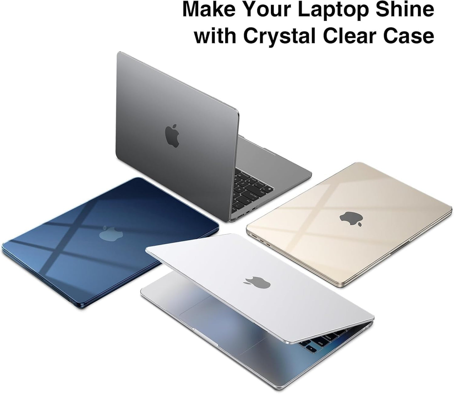 EooCoo Crystal Clear Hard Case Shell for Macbook Air 15 Inch Laptop Size NEW