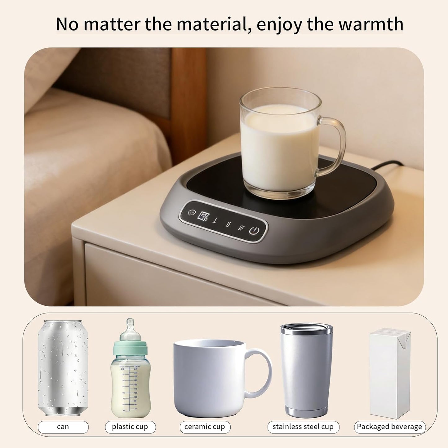 Electric Coffee Mug Warmer Desk Accessory with 3 Temperature Settings in NEW