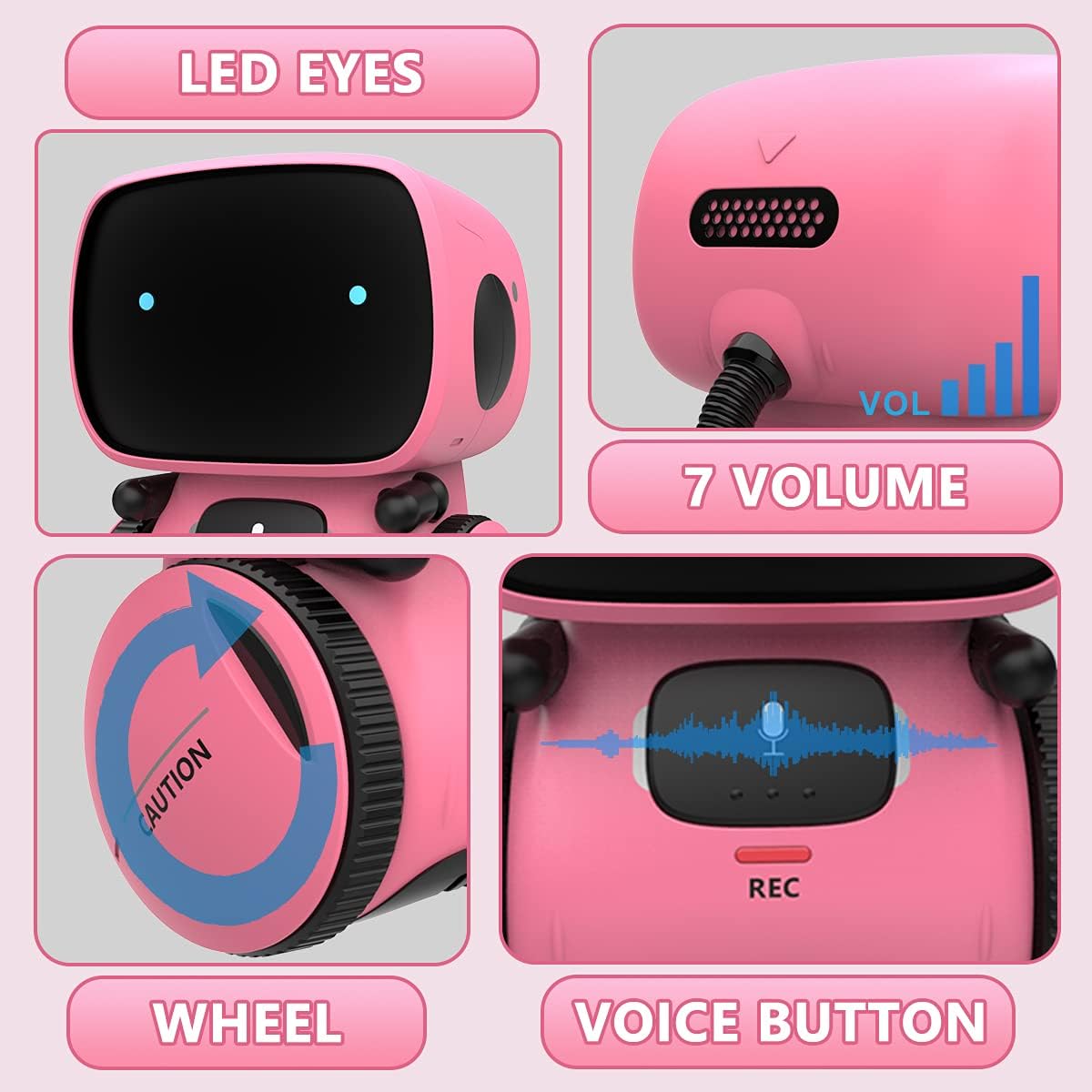 Educational Robots Sing Speak Dance Walk in Circle Pink Size 9.4 x 9.91 DEMO