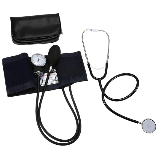 Upper Arm Blood Pressure Monitor Kit Stethoscope Black Size 18.5*10*7 cm NEW