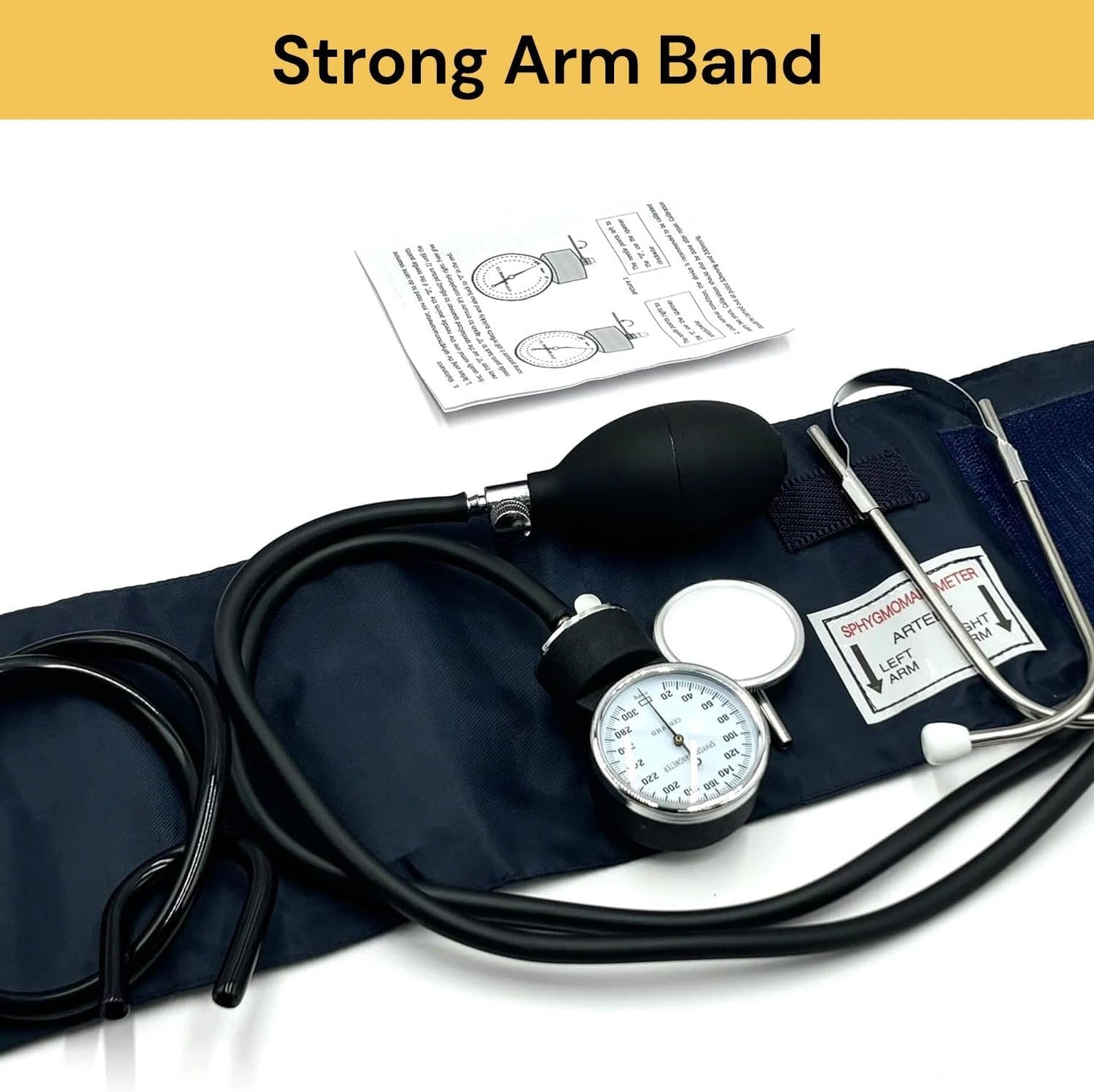 Upper Arm Blood Pressure Monitor Kit Stethoscope Black Size 18.5*10*7 cm NEW