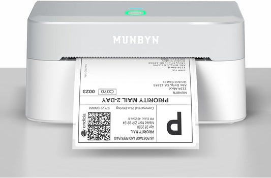 MUNBYN Bluetooth Thermal Label Printer for Shipping, 4x6 Labels, Electronics NEW