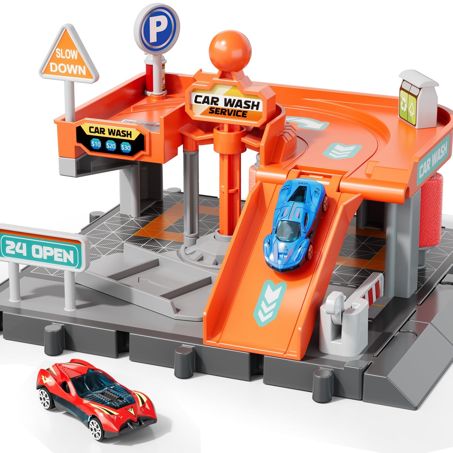 MSKOLER Toy Car Wash Playset with Lights & Sounds, Multi-Color, 7.28" x NEW