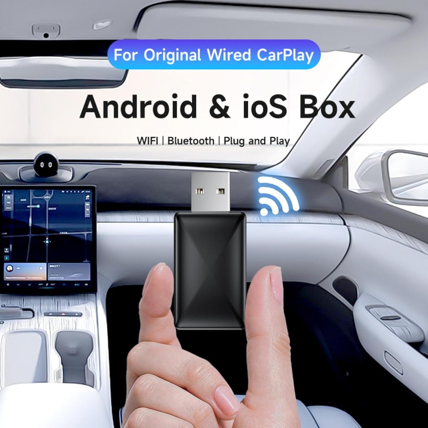 VCARLINKPLAY 2-in-1 Input Adapters Wireless CarPlay Adapter Plug & Play DEMO