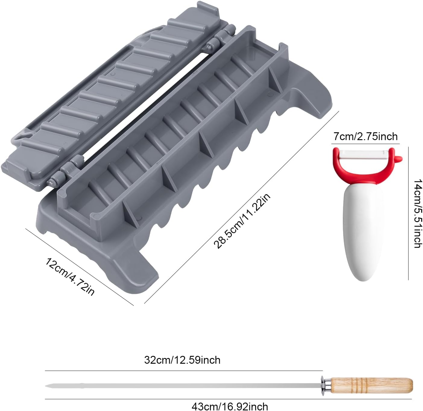 Portable Barbecue Skewers Maker Press Machine in Grey - Versatile Grilling DEMO