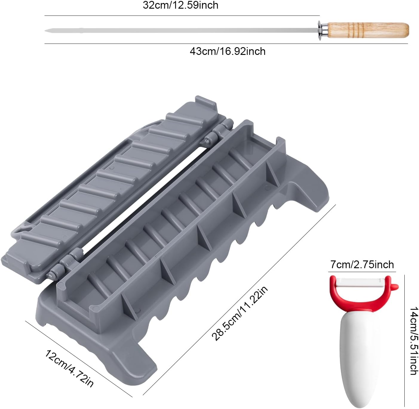 Portable Barbecue Skewers Maker Press Machine in Grey - Versatile Grilling DEMO