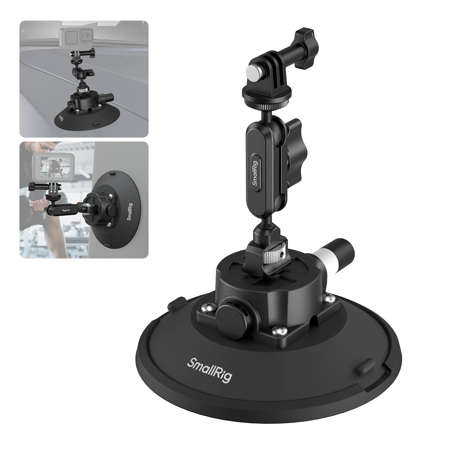 SMALLRIG 6" Suction Cup Mount for GoPro & Action Cameras, Black Finish NEW