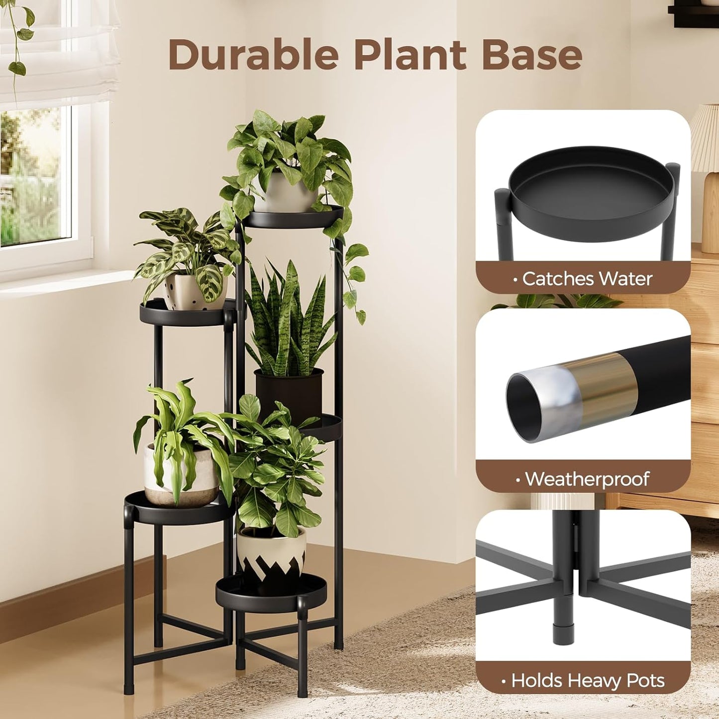 Bamworld Tiered Stands Plant Stand Indoor Corner Tall Shelf Outdoor NEW