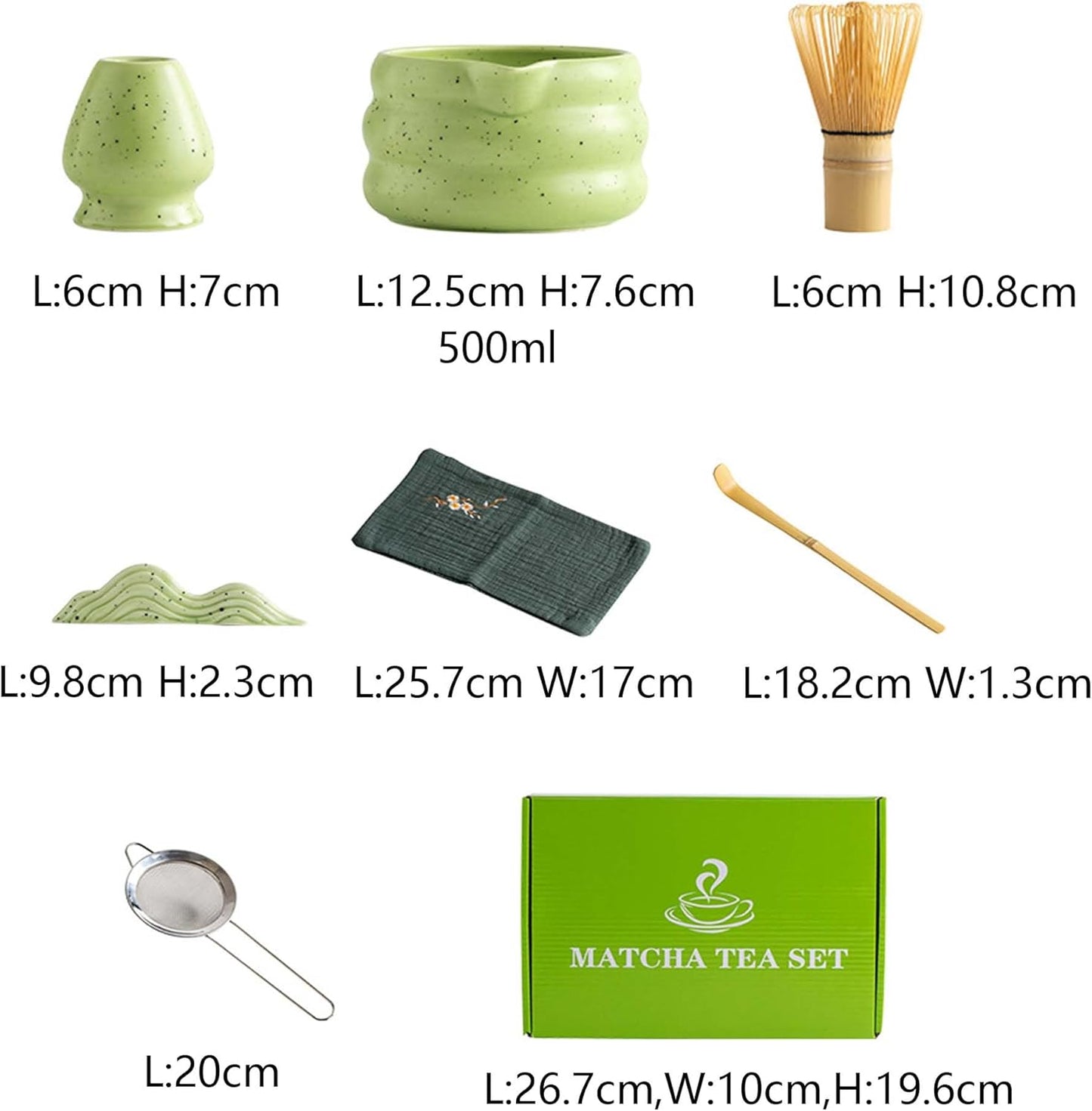 Premium 7-Piece Tea Sets Japanese Matcha Tea Set Household Kit - Green NEW