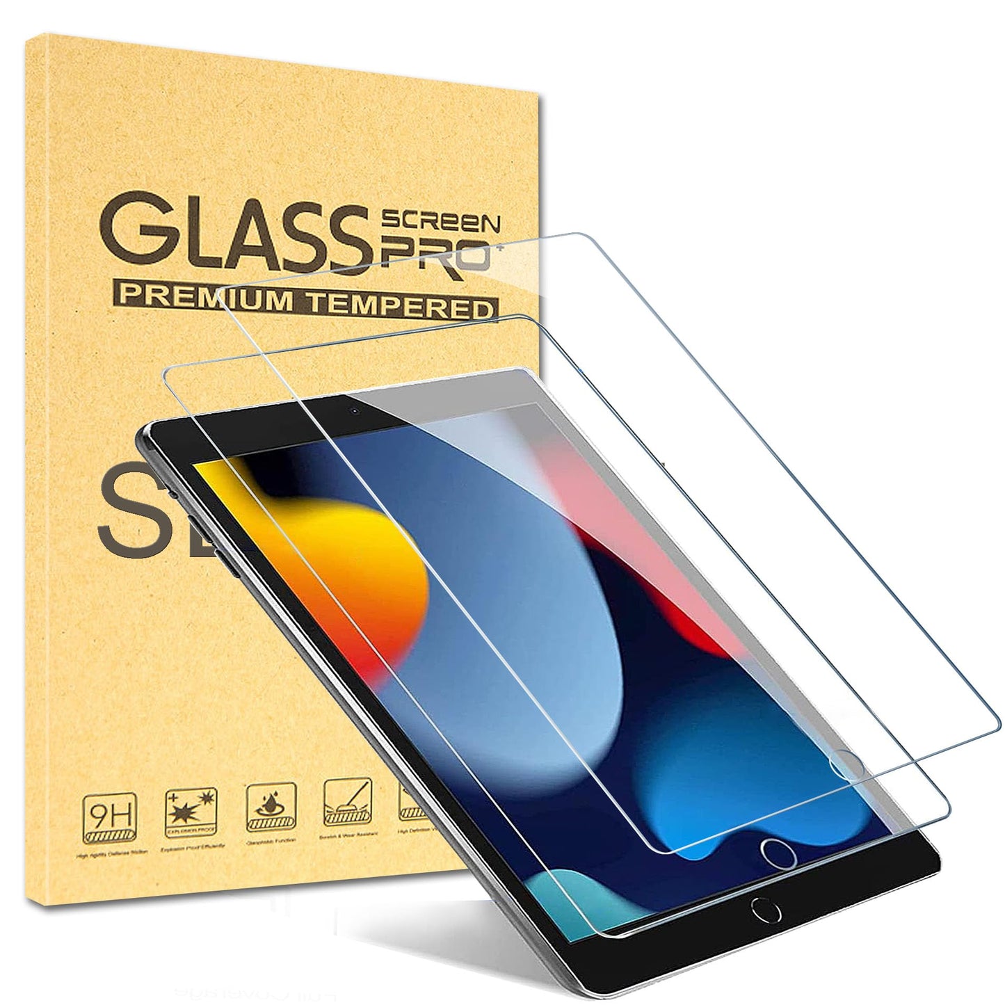 10.2" iPad Screen Protector Tempered Glass Clear Shield for 9th 8th 7th DEMO