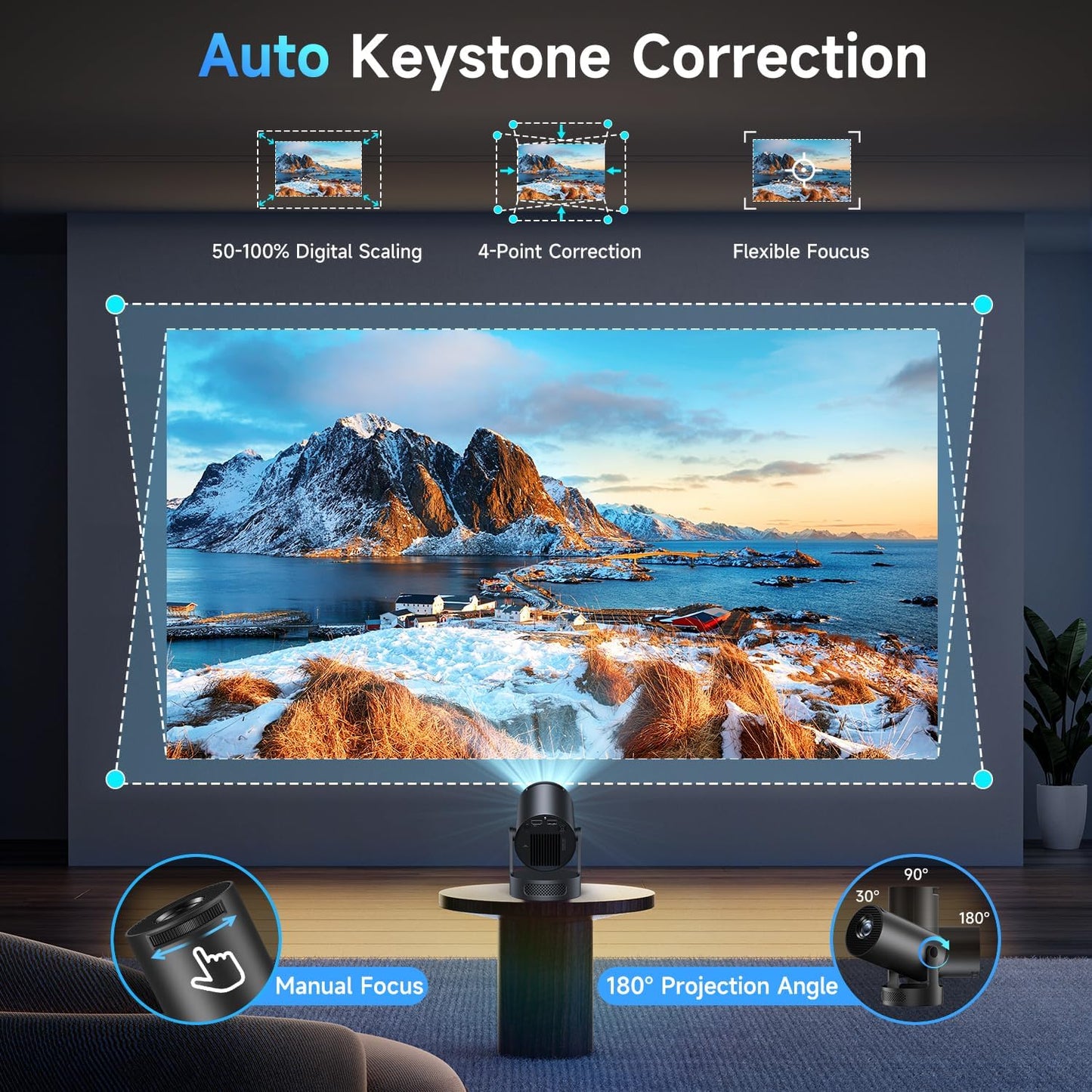 1080P Mini Projectors Projector with Upgraded HiFi Speaker and Built-in
