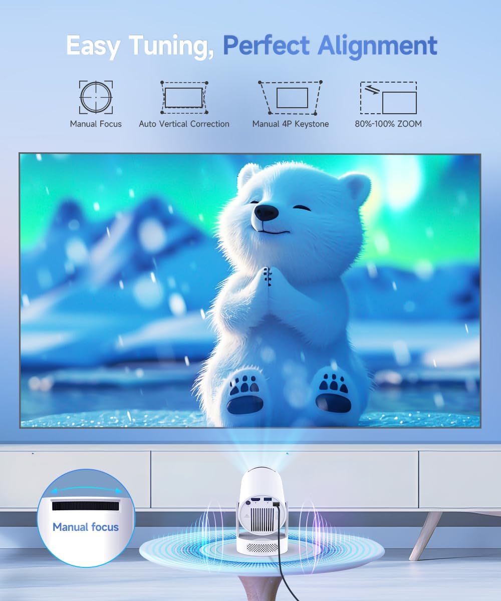 Magcubic 4K Projectors Mini Projector with Upgraded HiFi Speaker, Built-in