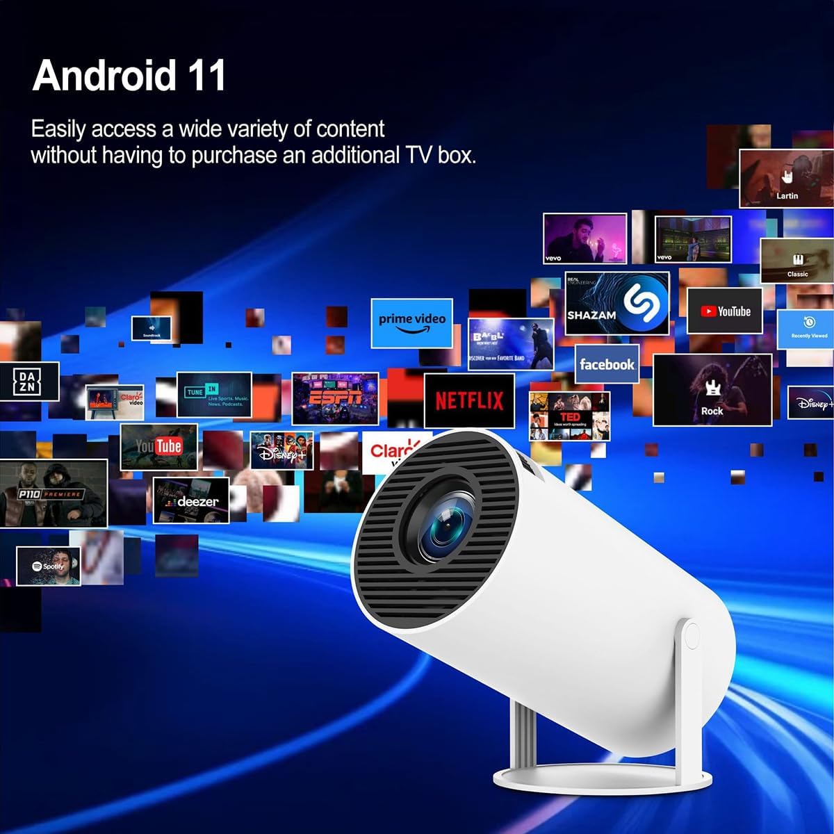 4K Ultra Projectors HD Portable Projector with 5G WiFi 6 and Bluetooth 5.0 -