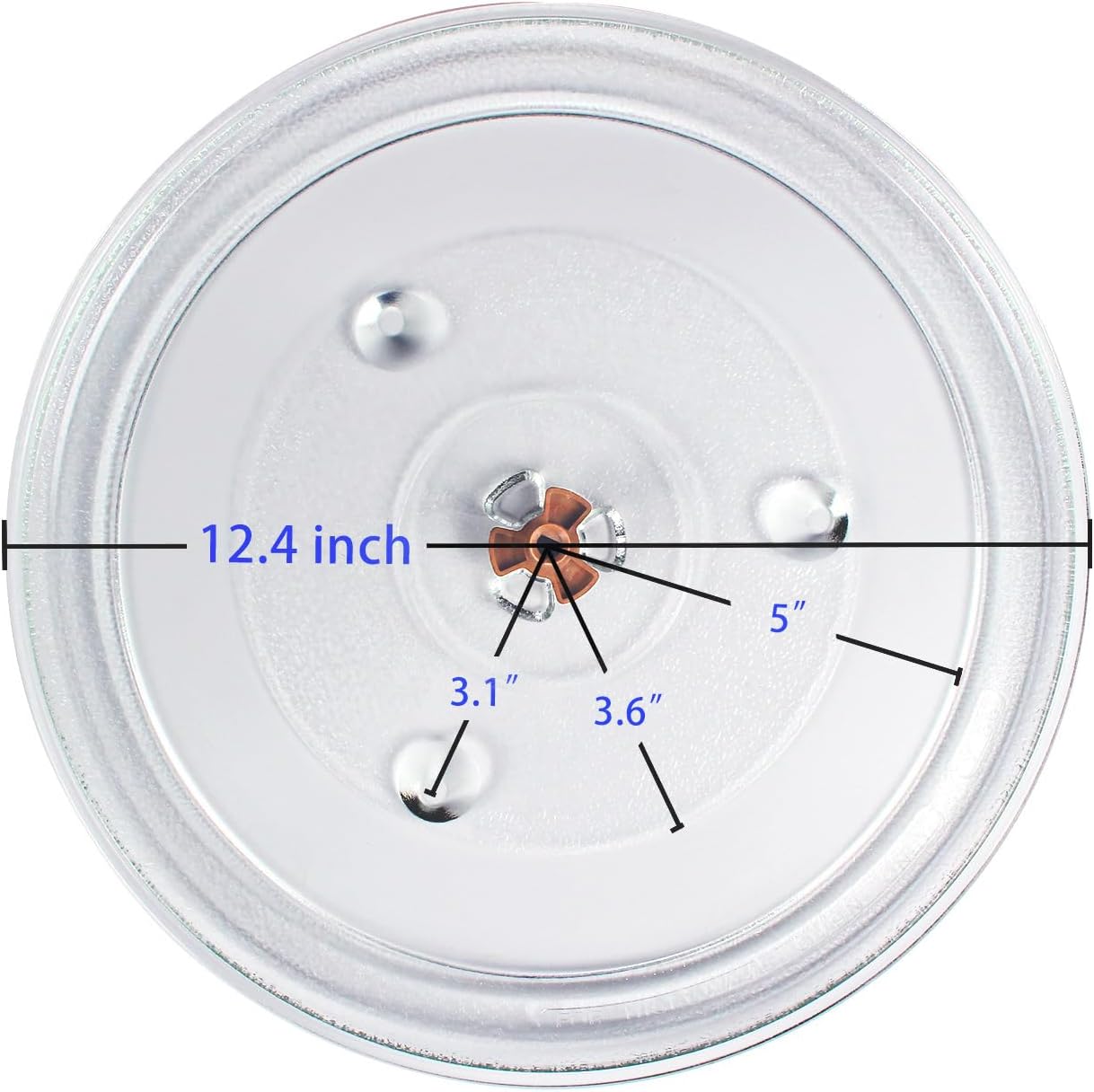 12.4 Inch Clear Microwave Turntable Replacement Glass Plate for Appliance NEW