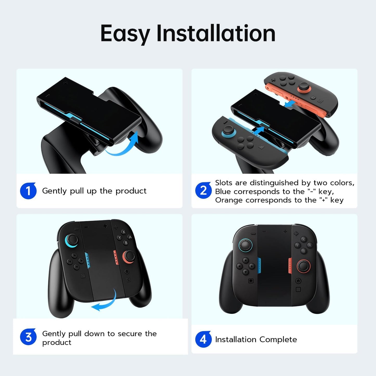DOBE Black Charging Controllers Grip for Nintendo Switch 2 Joy-Cons Size NEW
