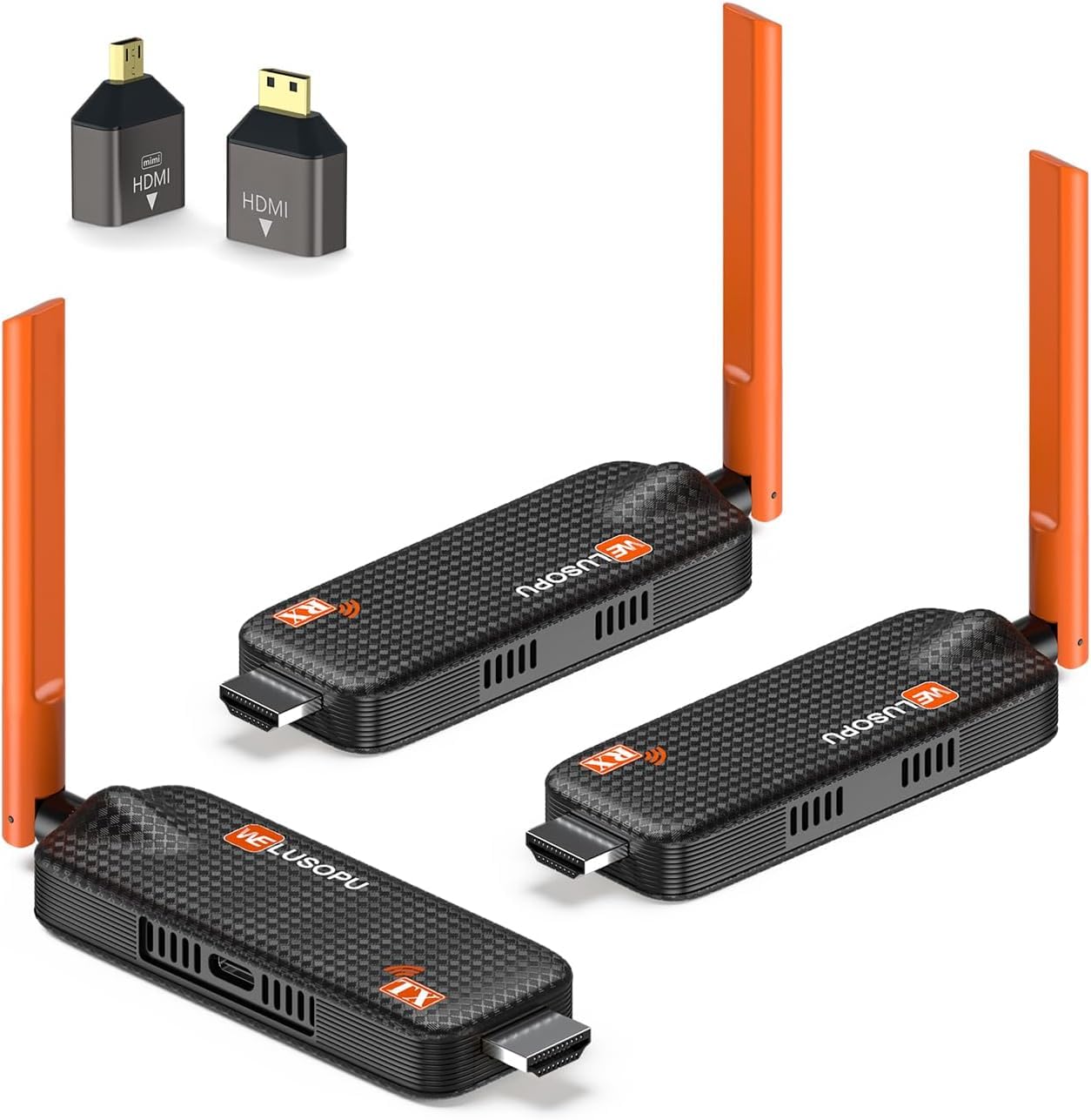 WELUSOPU Wireless Streaming Clients HDMI Transmitter and 2 Receivers 165FT DEMO