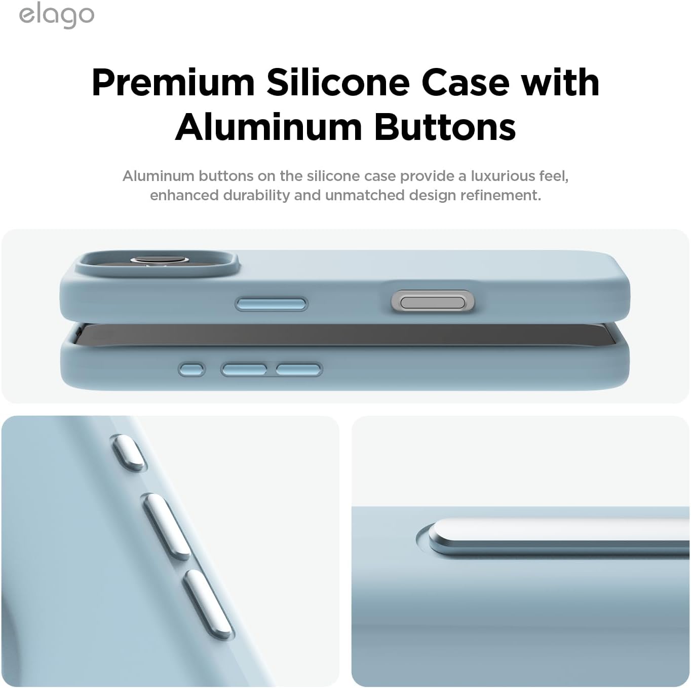 elago Magnetic Silicone Phone Case for iPhone 16 Pro in Sky Blue - NEW