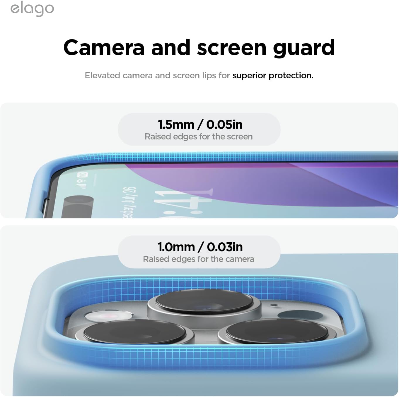 elago Magnetic Silicone Phone Case for iPhone 16 Pro in Sky Blue - NEW