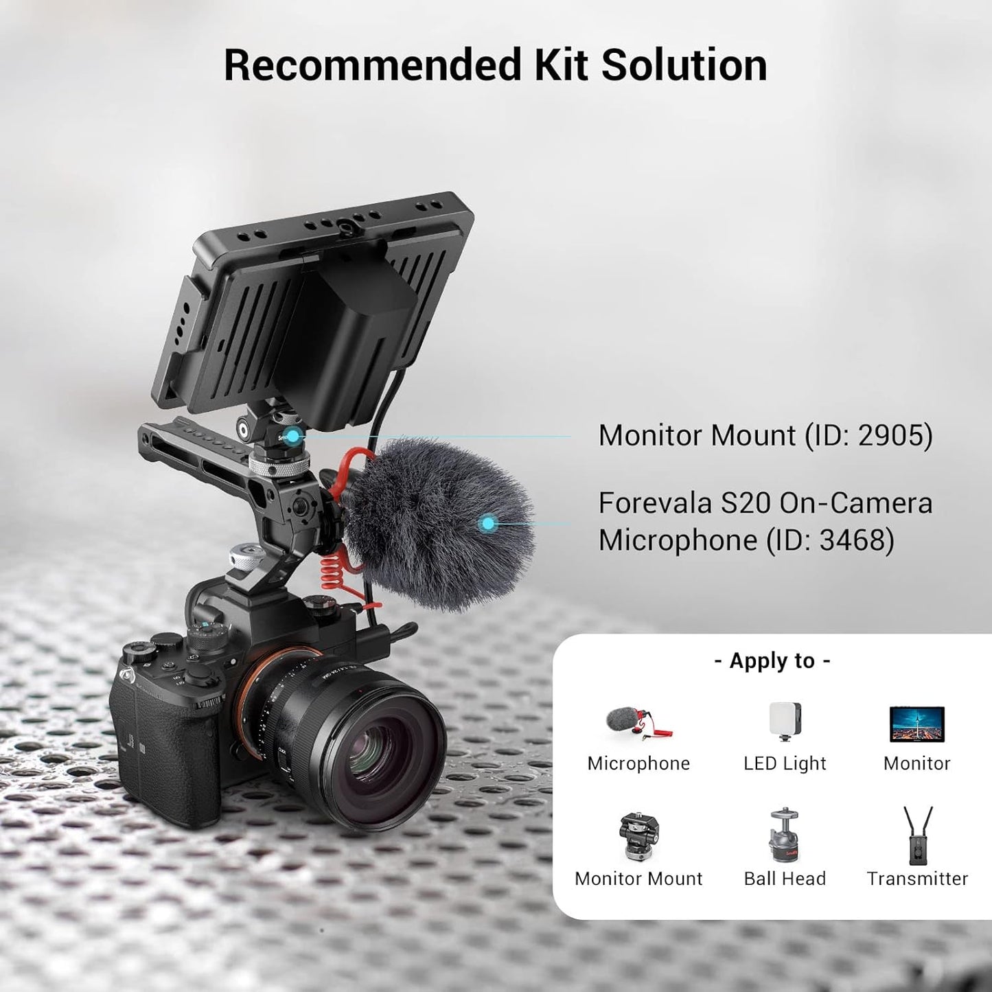 SMALLRIG Handheld Stabiliser with Cold Shoe Grip for Camera Cage Universal NEW