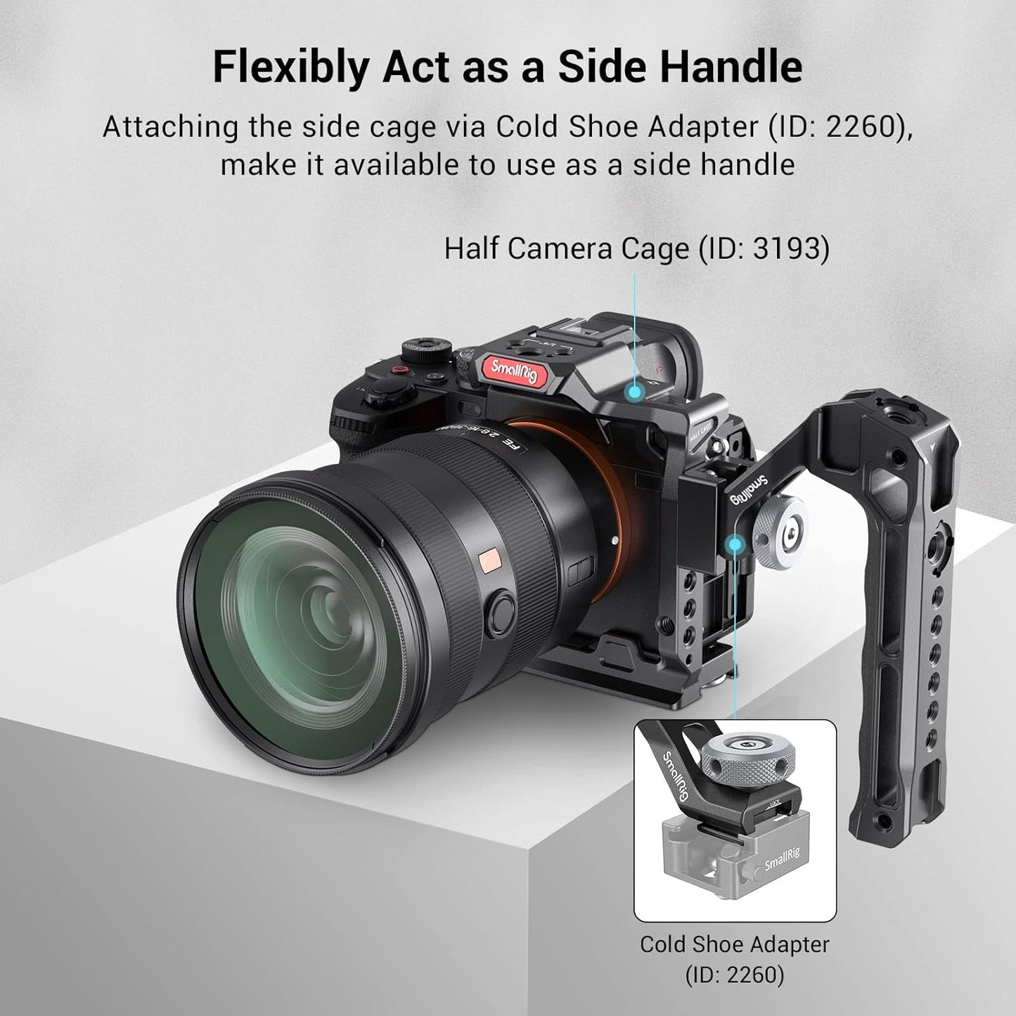 SMALLRIG Handheld Stabiliser with Cold Shoe Grip for Camera Cage Universal NEW