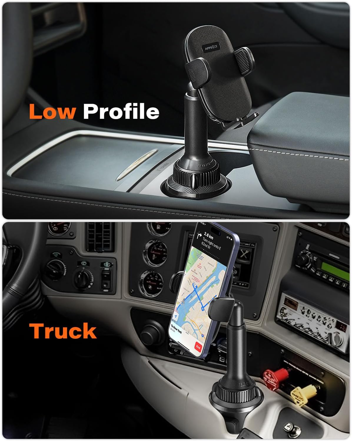 APPS2Car Universal Automobile Accessories Car Cup Phone Holder 360° Swivel NEW