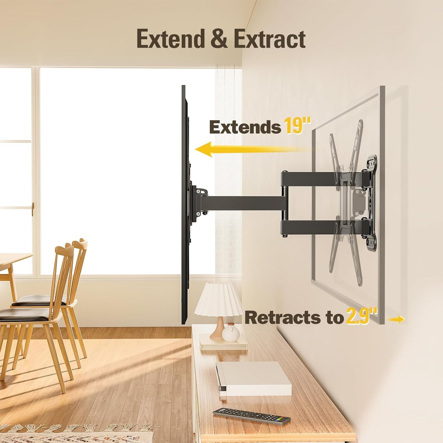 Mounting Dream TV Wall Mount Bracket - Black, Perfect Center Design, Sturdy DEMO