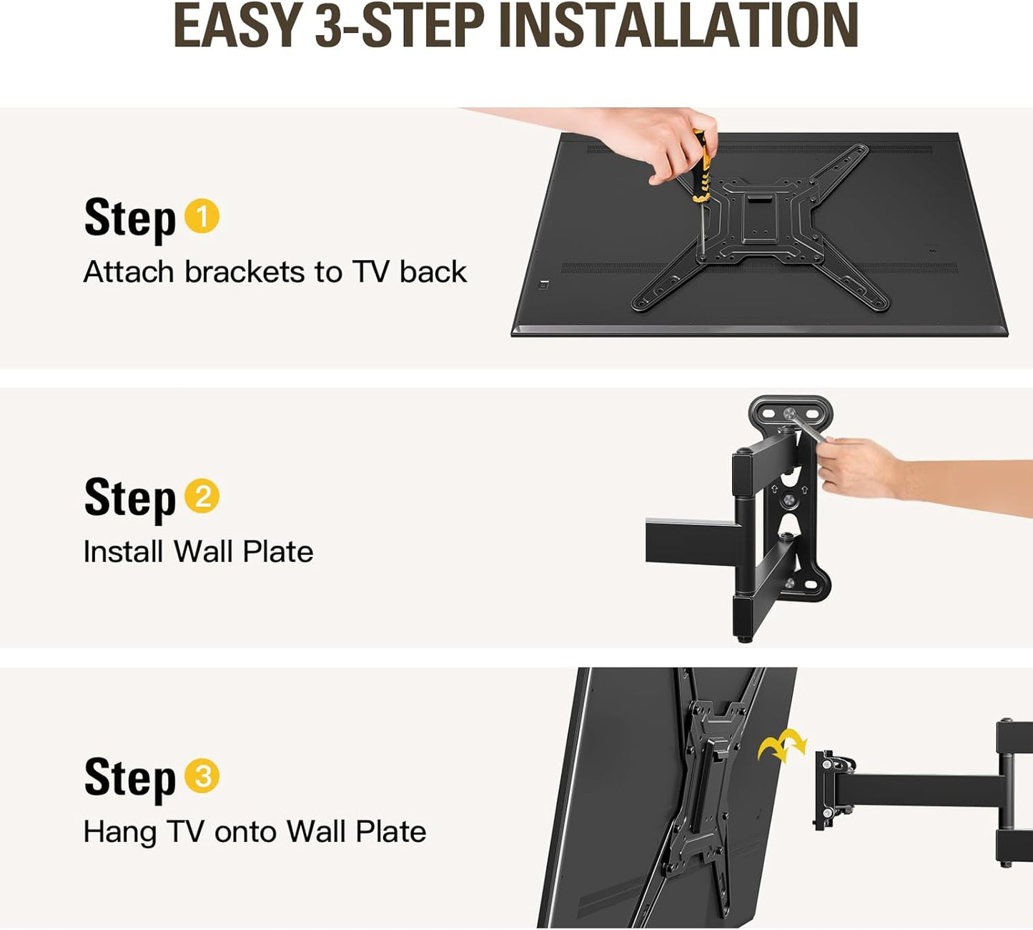 Mounting Dream TV Wall Mount Bracket - Black, Perfect Center Design, Sturdy DEMO