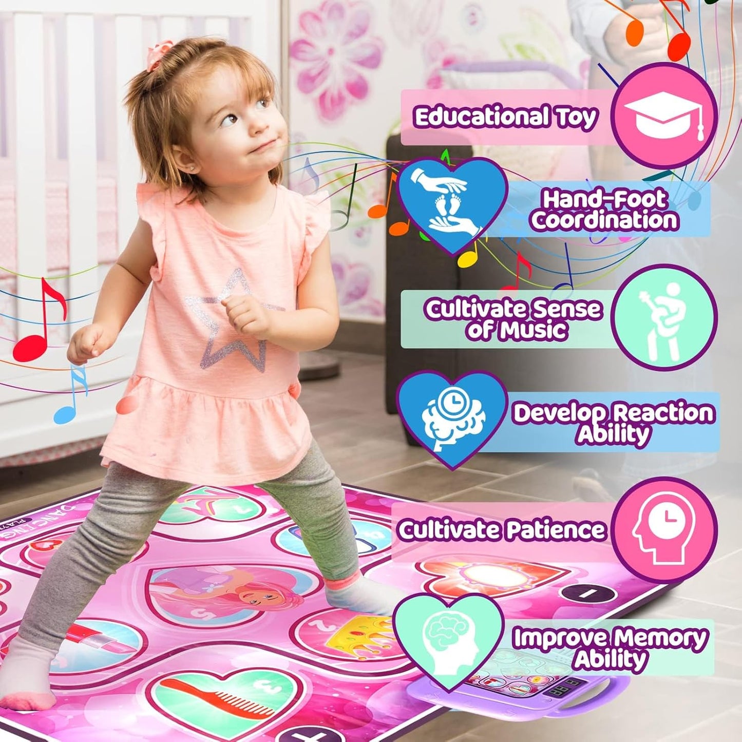 Multicoloured Medium Kids' Electronics Kids' Electronic Dance Pad with LED NEW