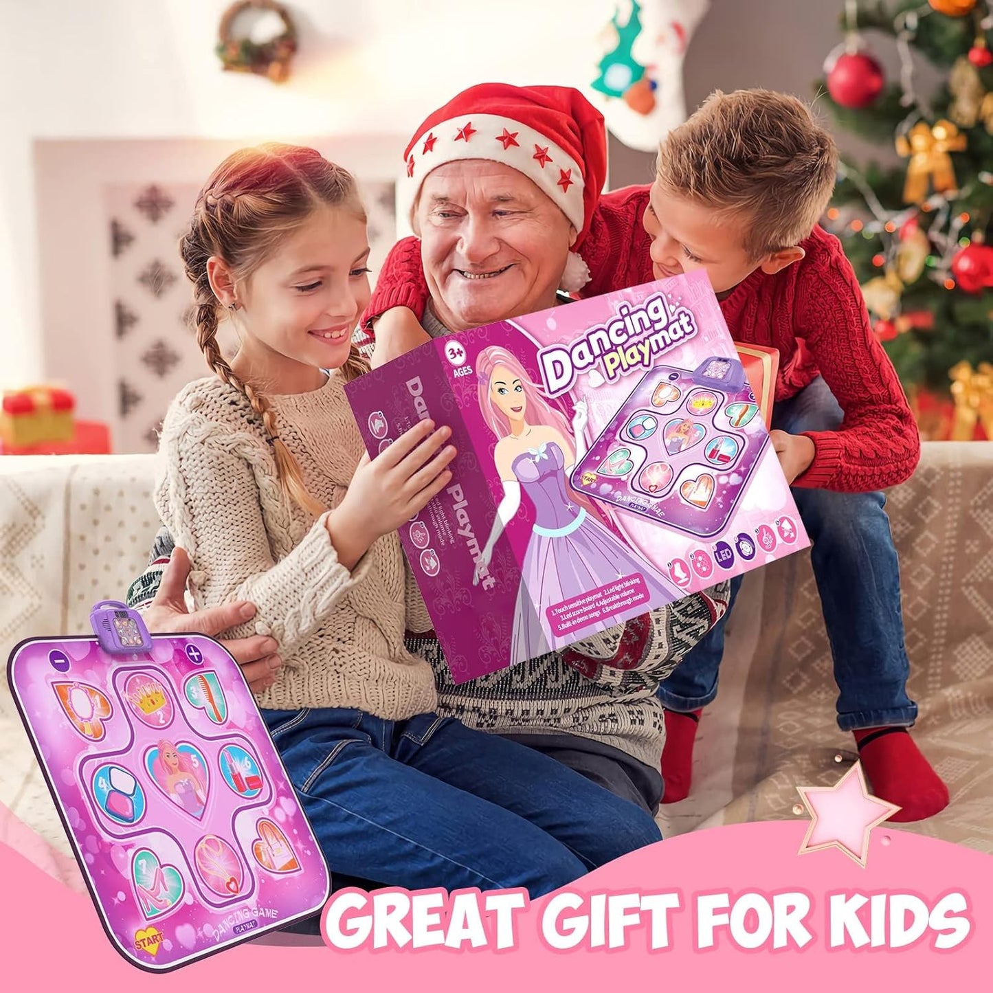 Multicoloured Medium Kids' Electronics Kids' Electronic Dance Pad with LED NEW