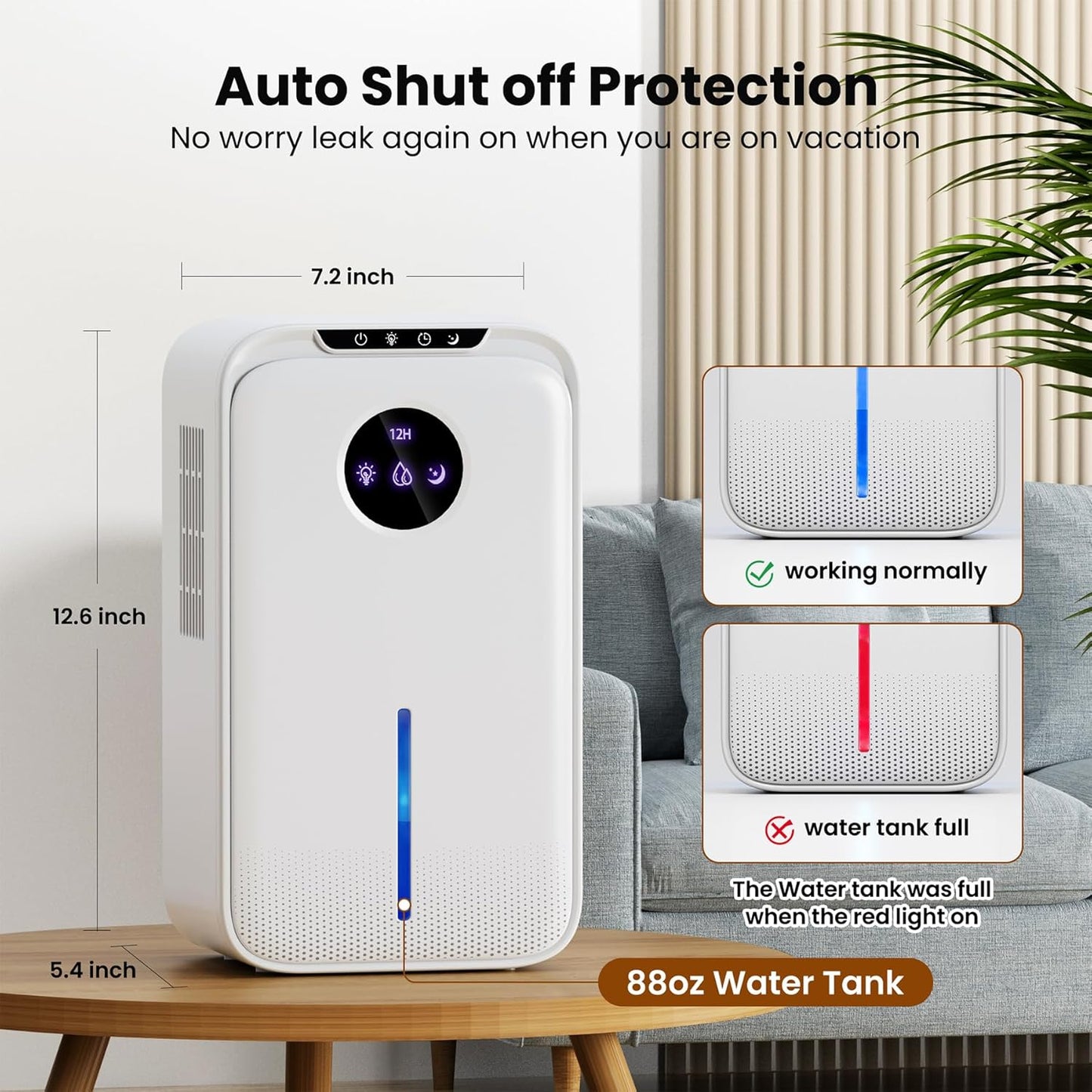 Quiet 2.5L Humidifiers White Portable Humidifier for Home & Office, NEW
