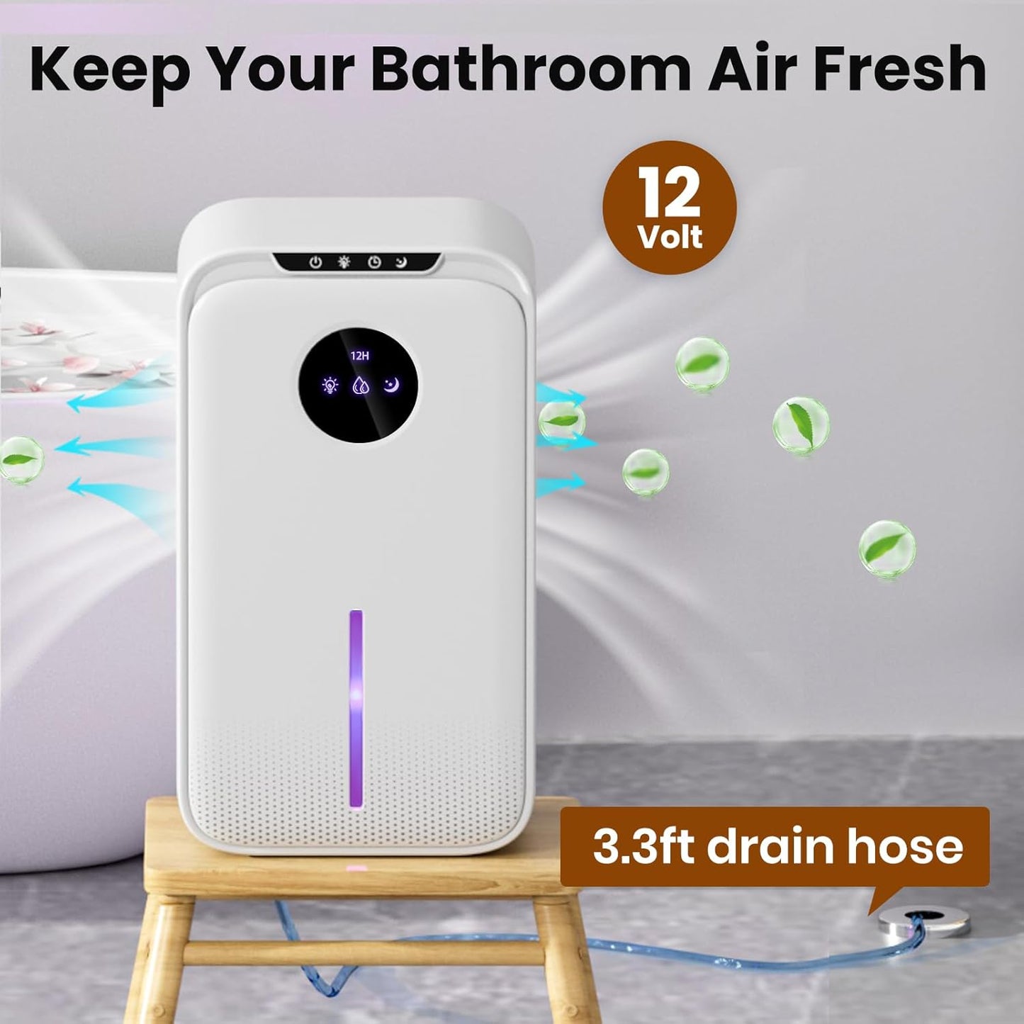 Quiet 2.5L Humidifiers White Portable Humidifier for Home & Office, NEW