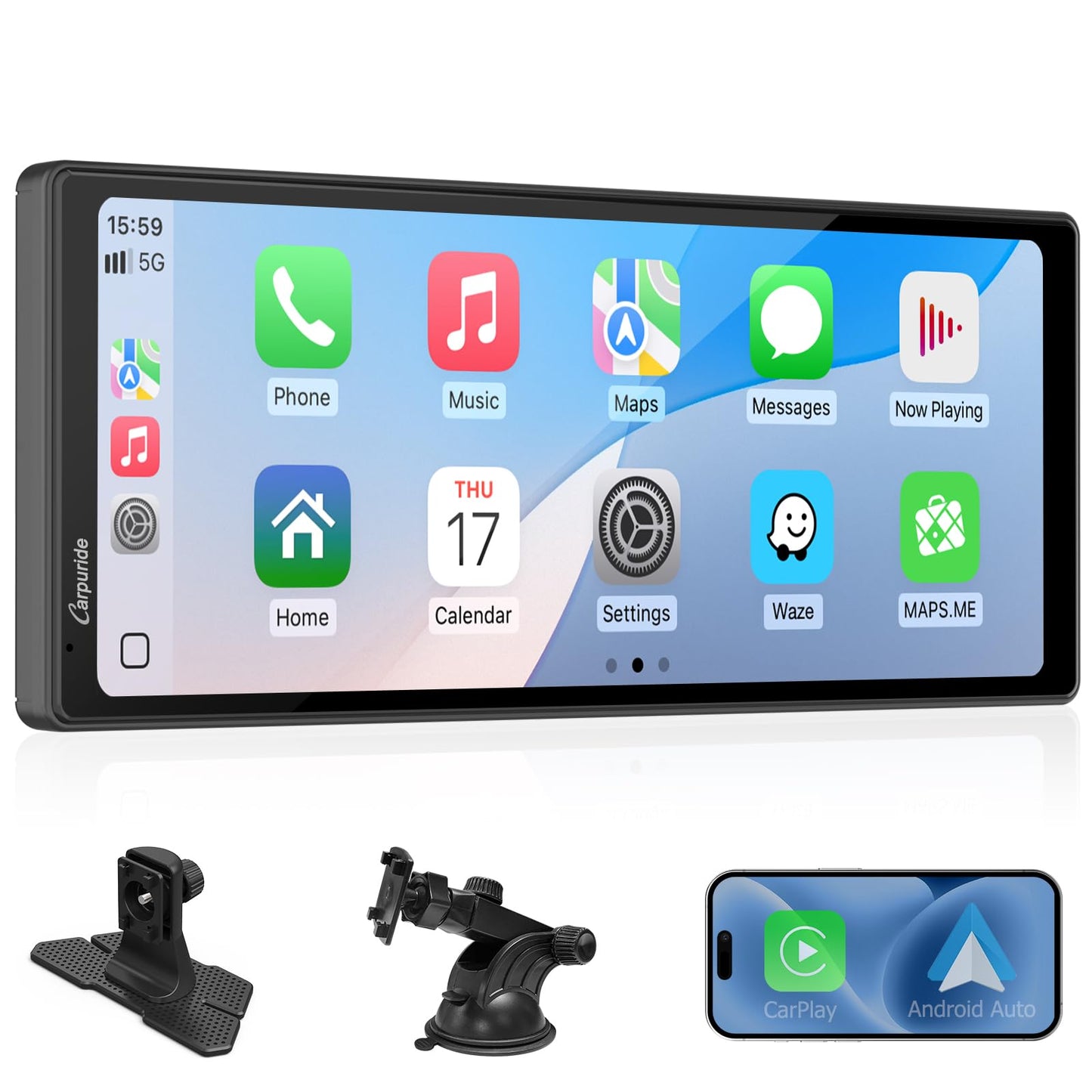 CARPURIDE 10.26" Wireless/Wired Apple CarPlay Android Auto Mirror Link NEW