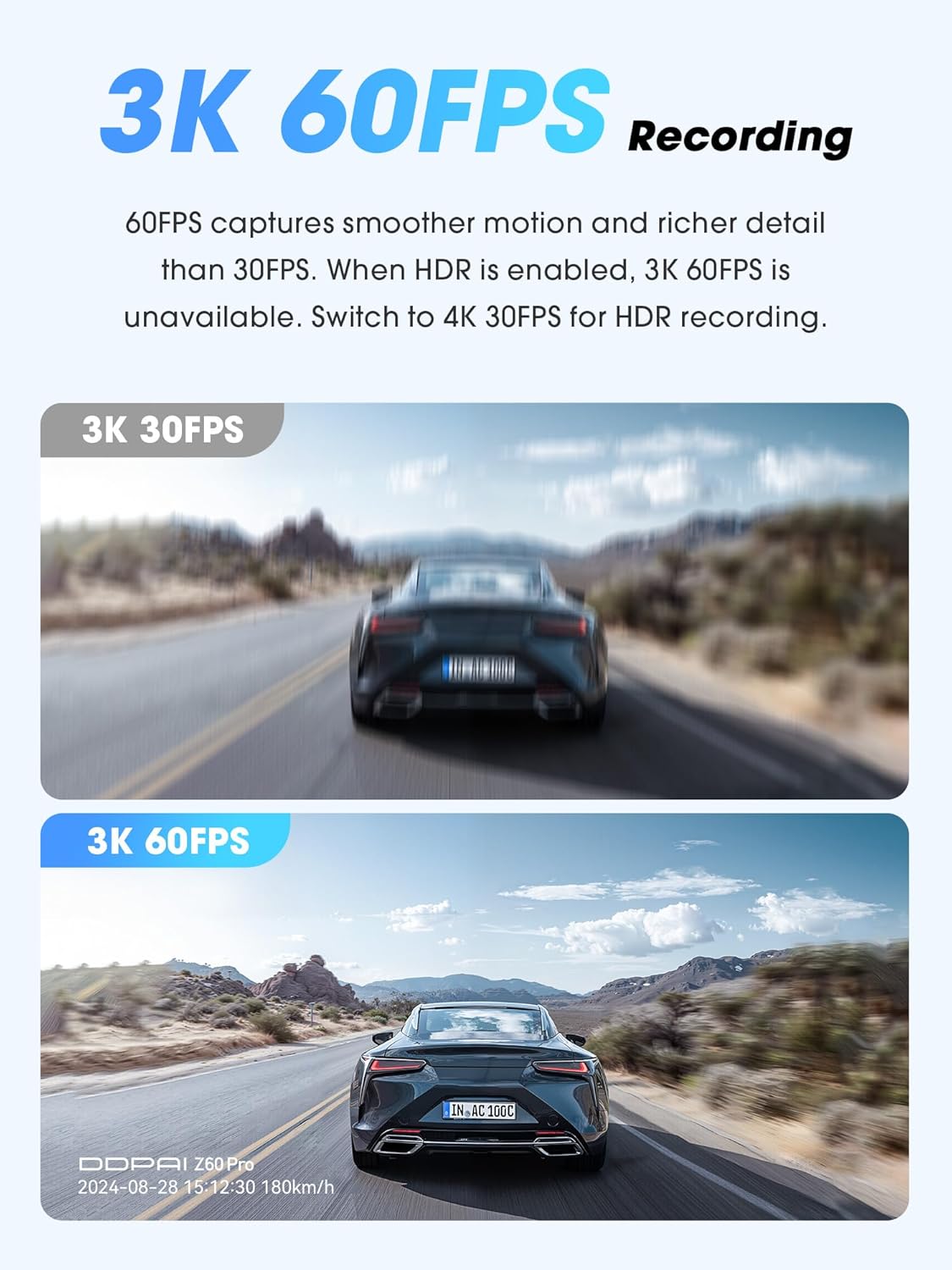 ddpai 4K+1080P+2K On-Dash-Monitoring 3-Channel Dash Cam with Dual STARVIS DEMO
