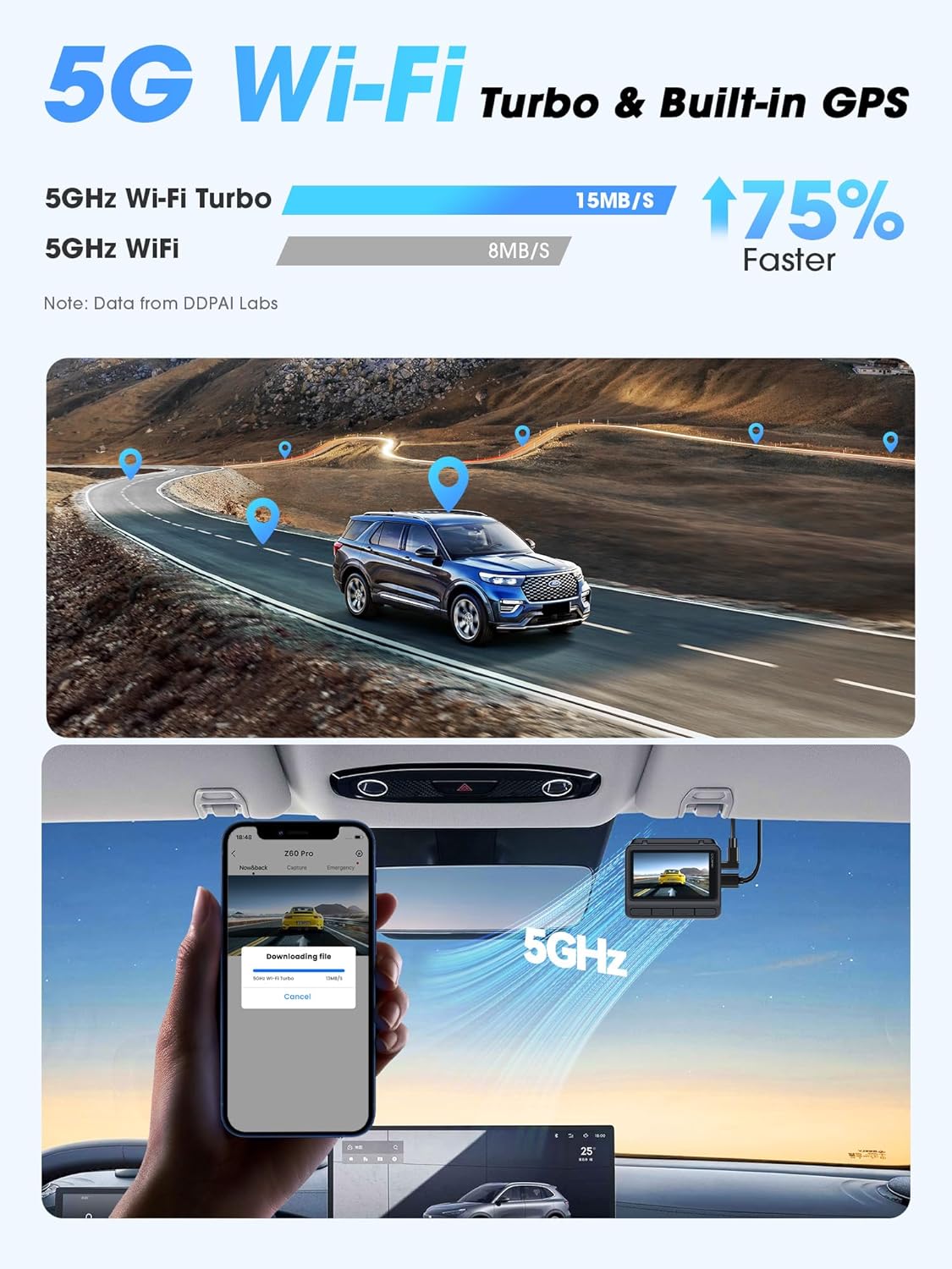 ddpai 4K+1080P+2K On-Dash-Monitoring 3-Channel Dash Cam with Dual STARVIS DEMO