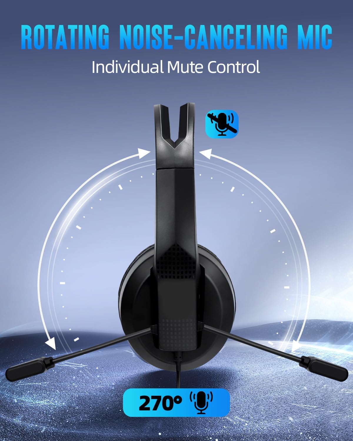 Grstltd Wired PC Headsets Noise Cancelling Headset with Mic for PC Laptop, NEW