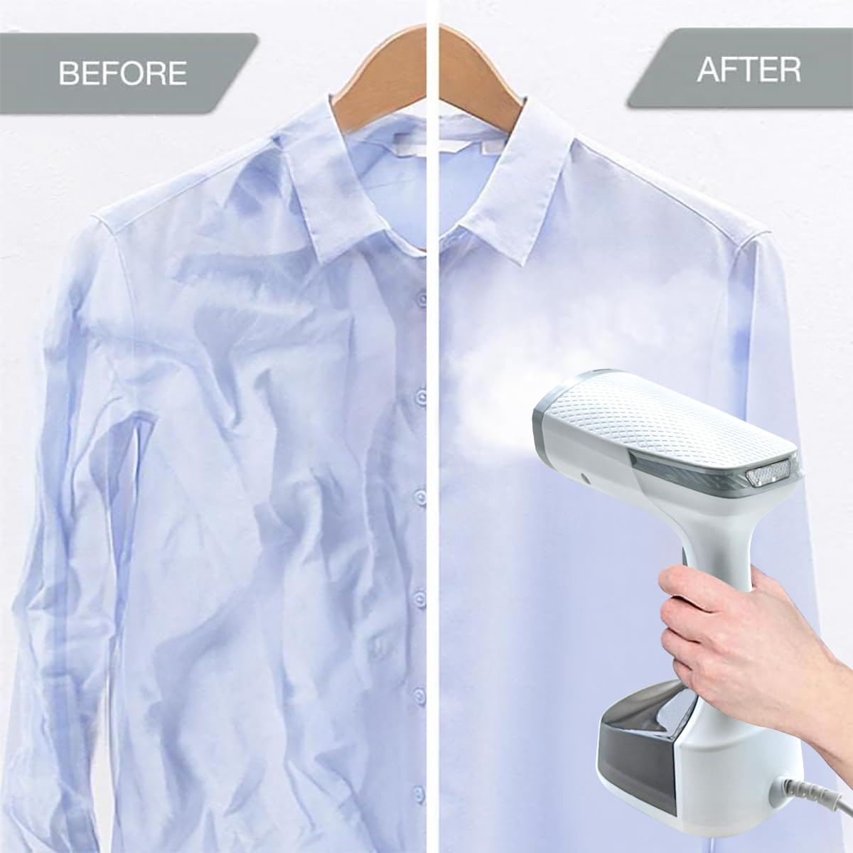 Handheld Garment Steamer Iron 1500W Fast Heat Portable Travel White 300ml NEW