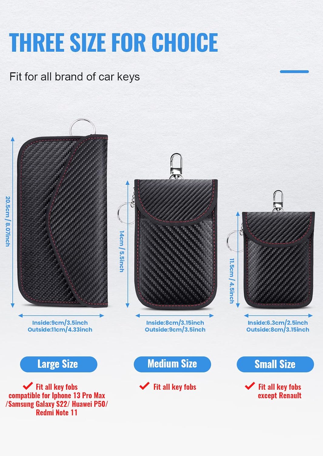 Faraday Car Accessories Bag 2-Pack Black Signal Blocker Pouch, Medium Size NEW