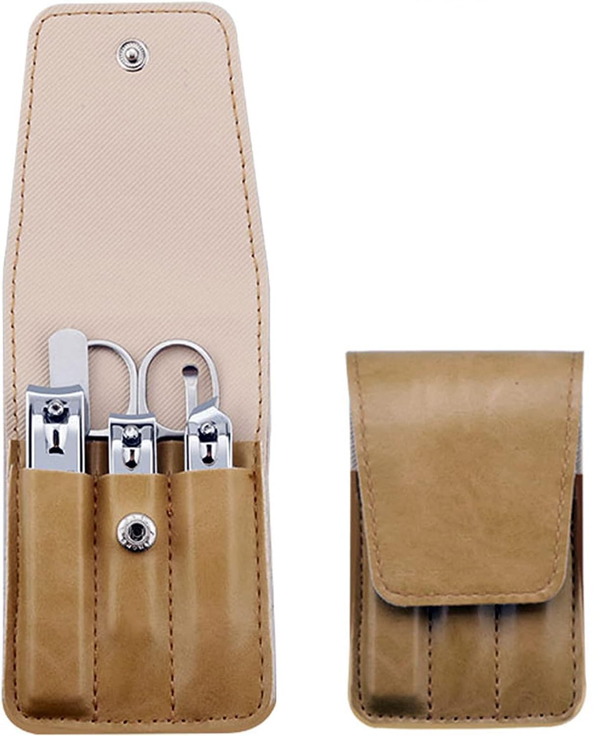 Stainless Steel Fingernail Clippers Set of 6 Toenail Clipper Beige & Silver NEW