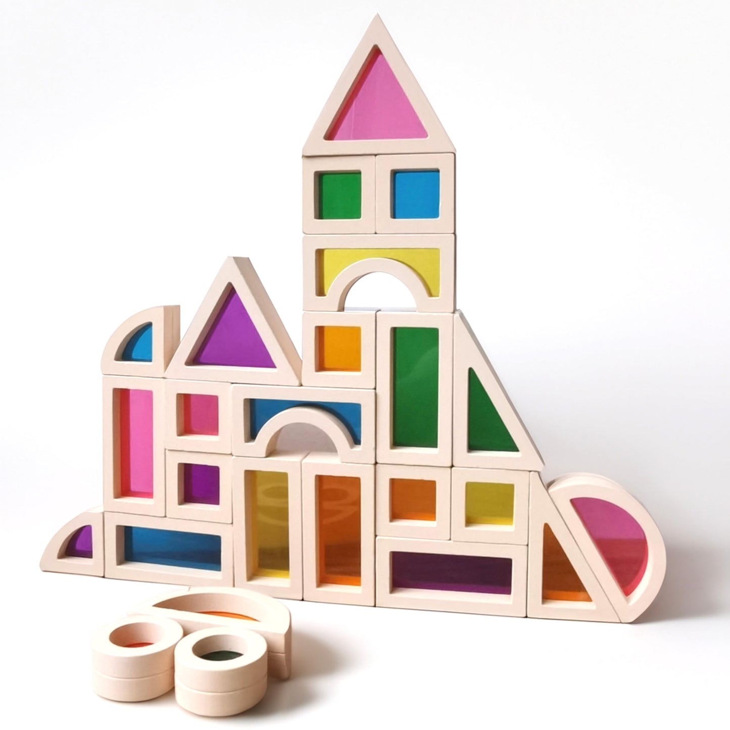 Acrylic Building Blocks Sorting & Stacking Toys Multi Color Size NEW