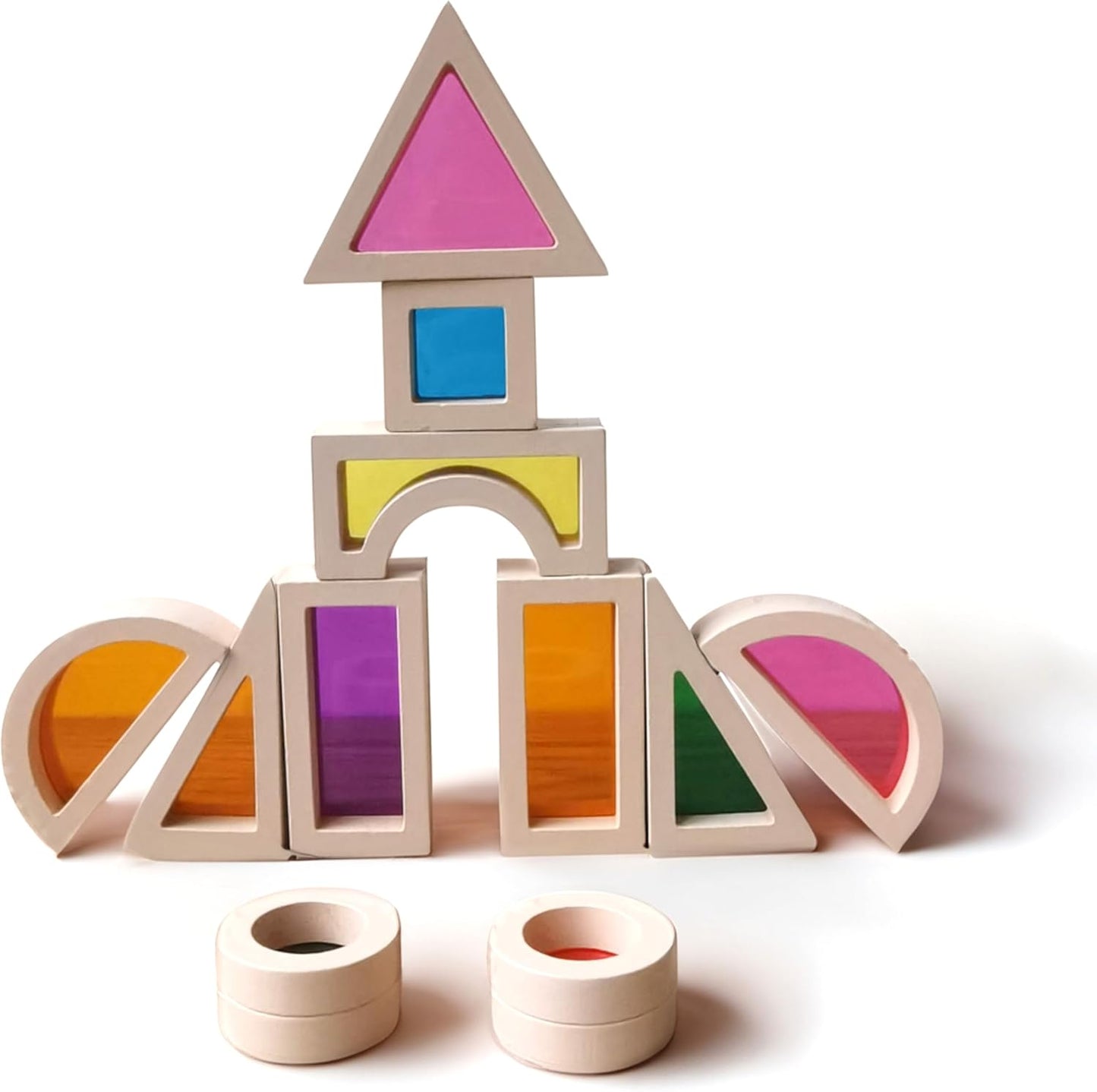 Acrylic Building Blocks Sorting & Stacking Toys Multi Color Size NEW