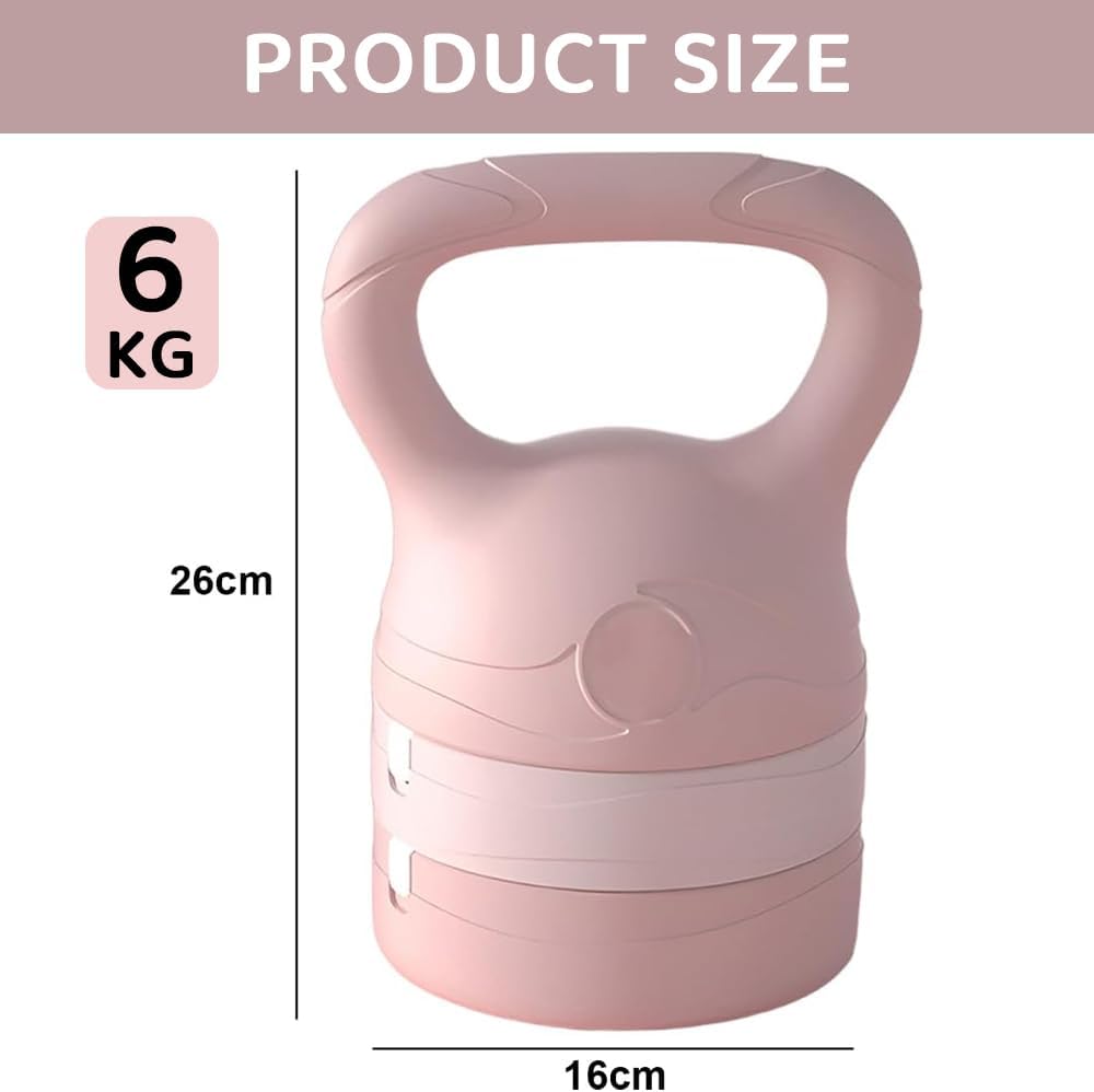 Adjustable 4-in-1 Kettlebells Pink Kettlebell Set with 2.5KG and 4KG DEMO