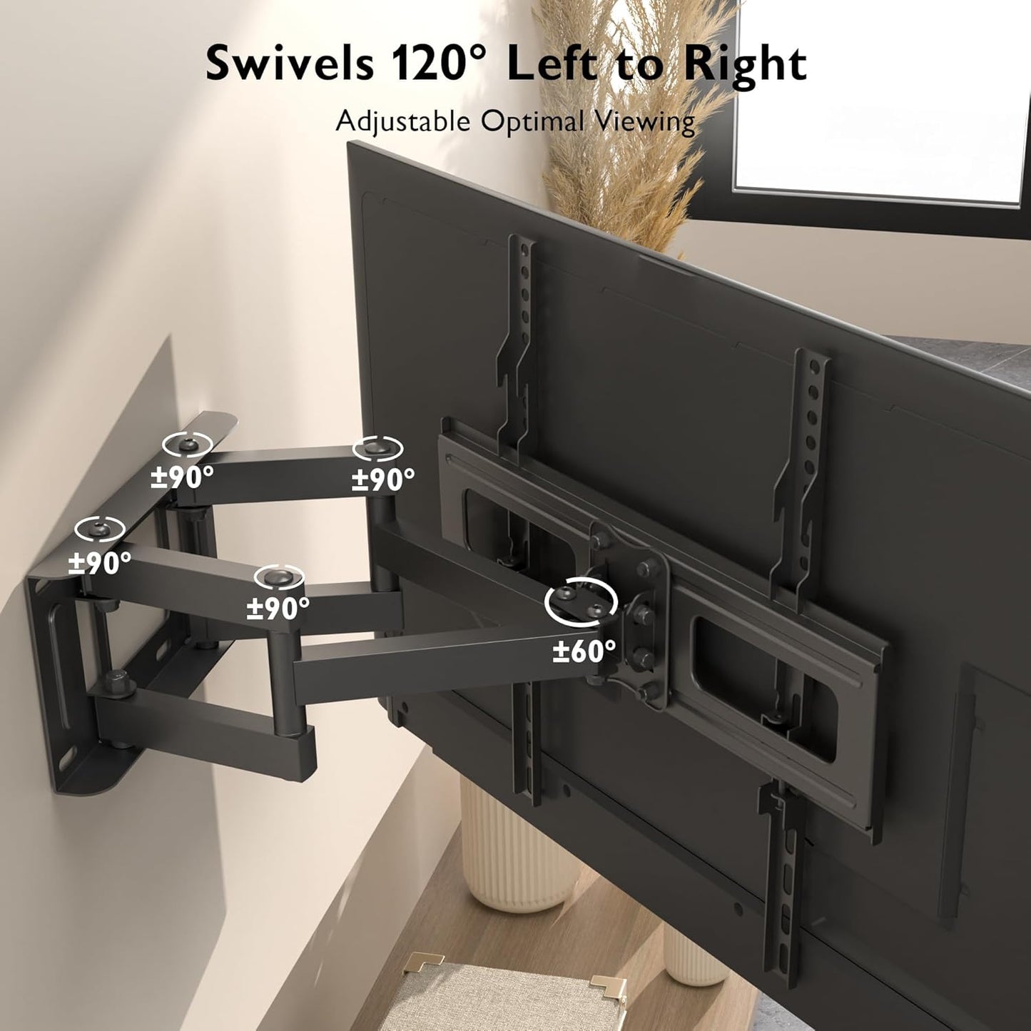 BONTEC TV Wall Mount for 23-70 Inch LED LCD Flat & Curved TVs Swivels Tilts DEMO