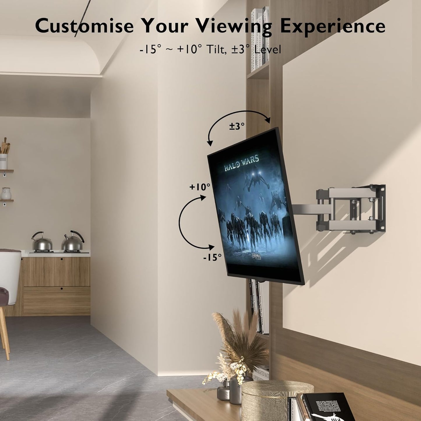 BONTEC TV Wall Mount for 23-70 Inch LED LCD Flat & Curved TVs Swivels Tilts DEMO